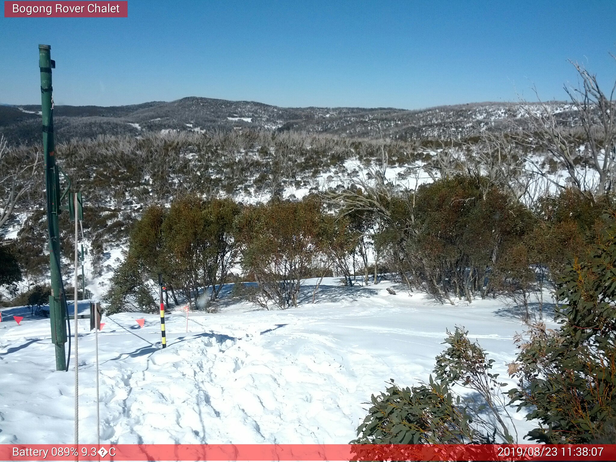 Bogong Web Cam 11:38am Friday 23rd of August 2019