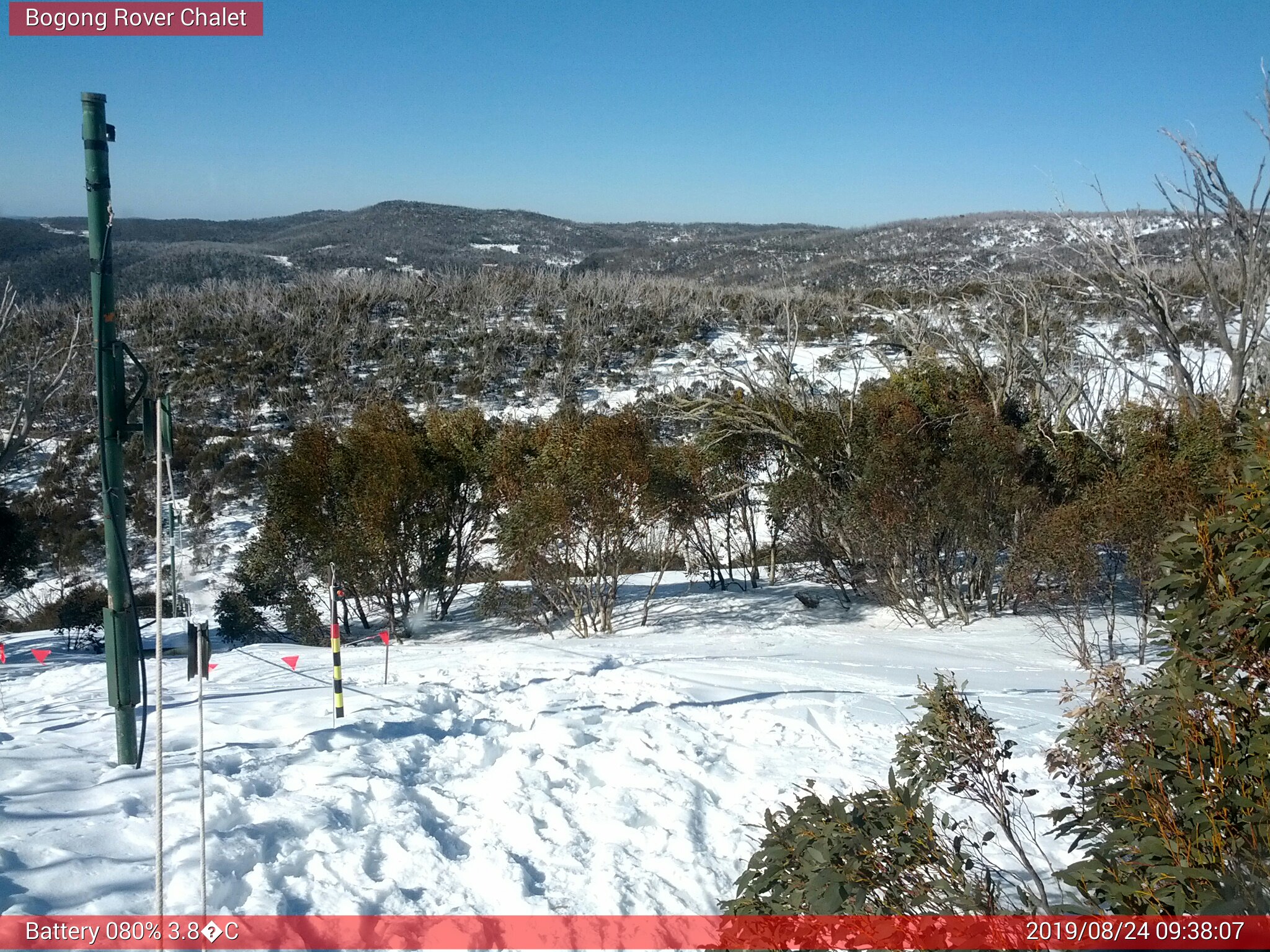 Bogong Web Cam 9:38am Saturday 24th of August 2019