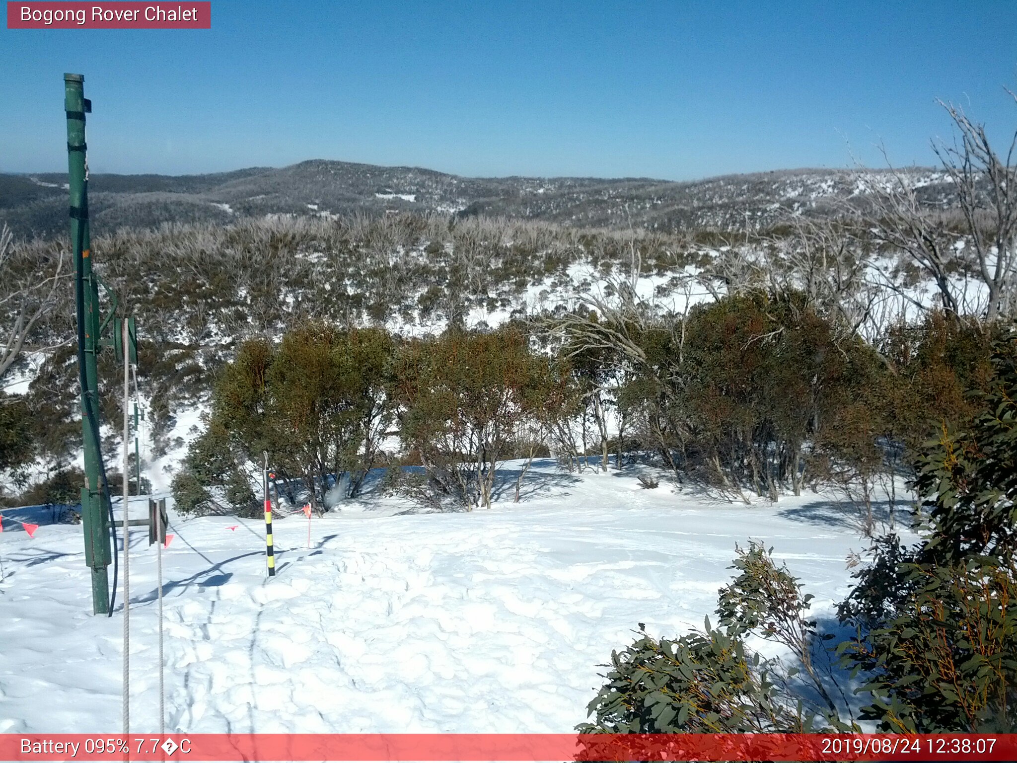 Bogong Web Cam 12:38pm Saturday 24th of August 2019