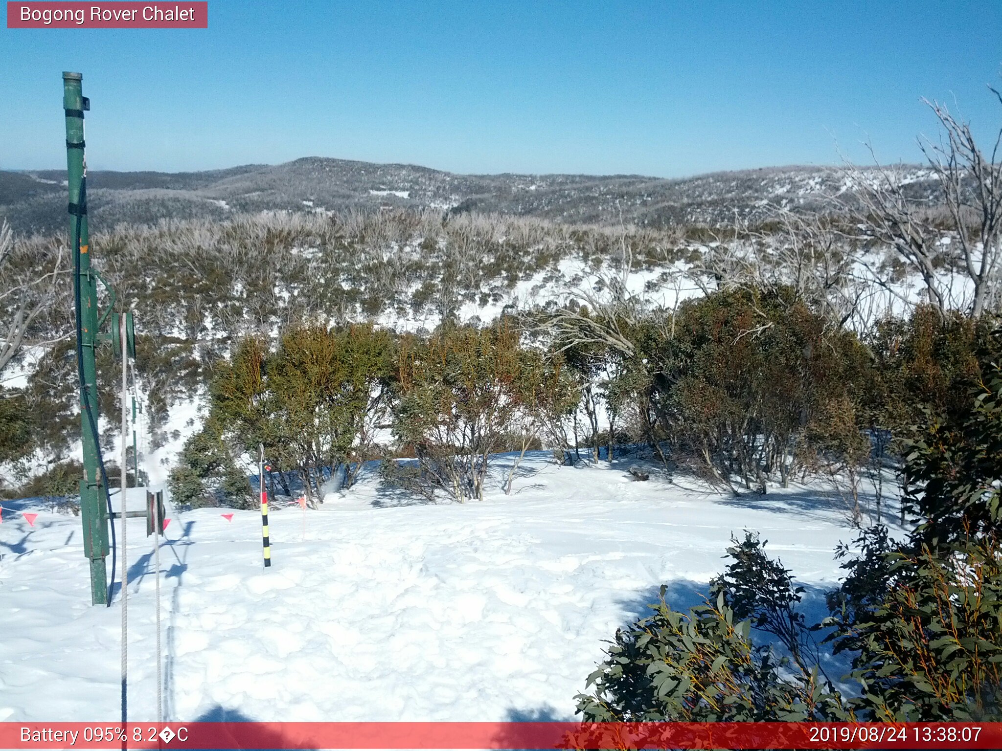 Bogong Web Cam 1:38pm Saturday 24th of August 2019