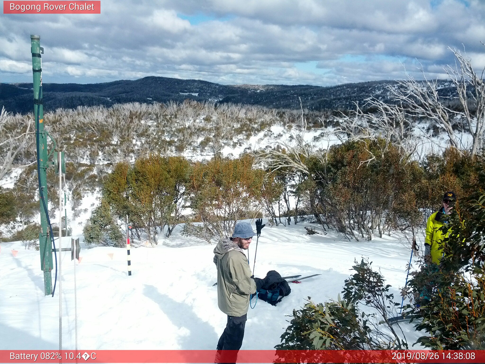 Bogong Web Cam 2:38pm Monday 26th of August 2019