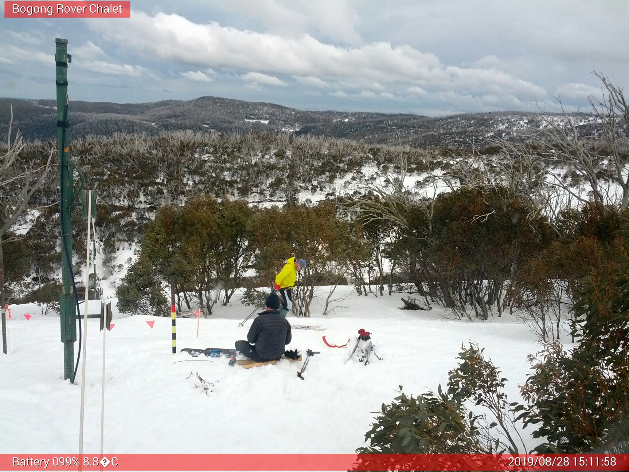 Bogong Web Cam 3:11pm Wednesday 28th of August 2019