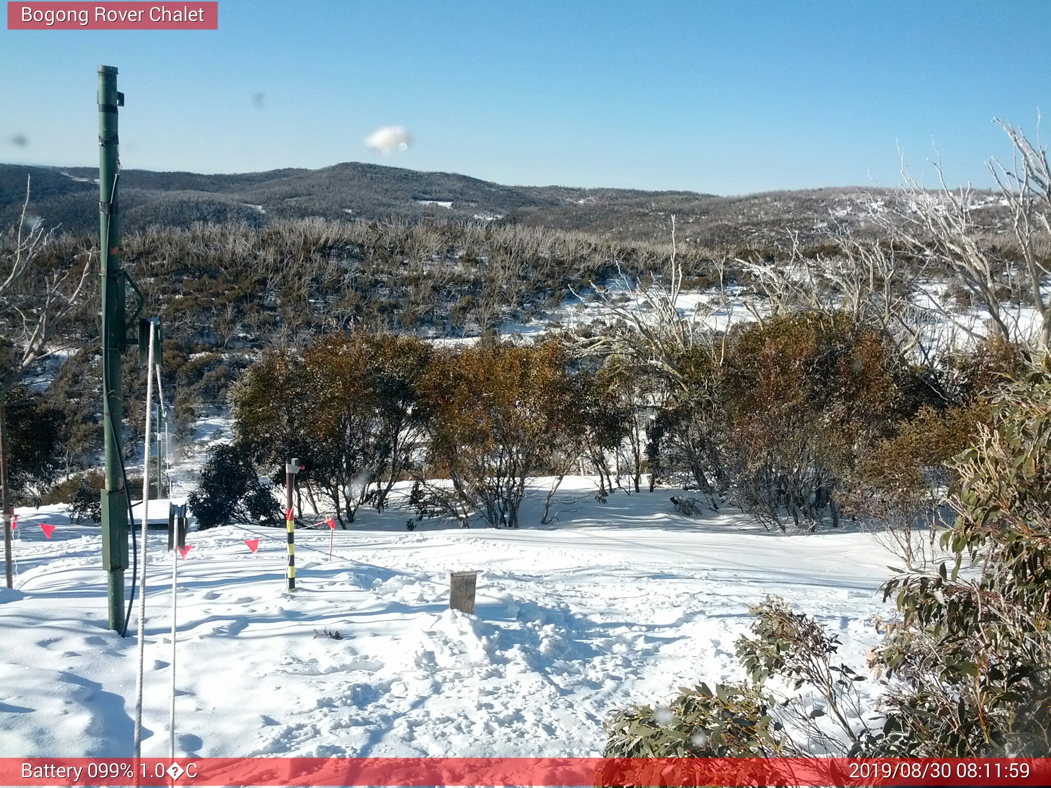 Bogong Web Cam 8:11am Friday 30th of August 2019