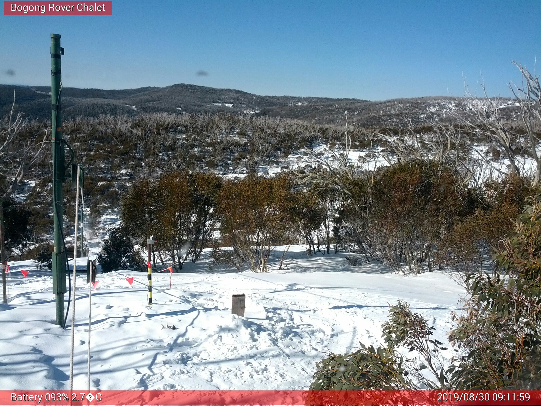 Bogong Web Cam 9:11am Friday 30th of August 2019