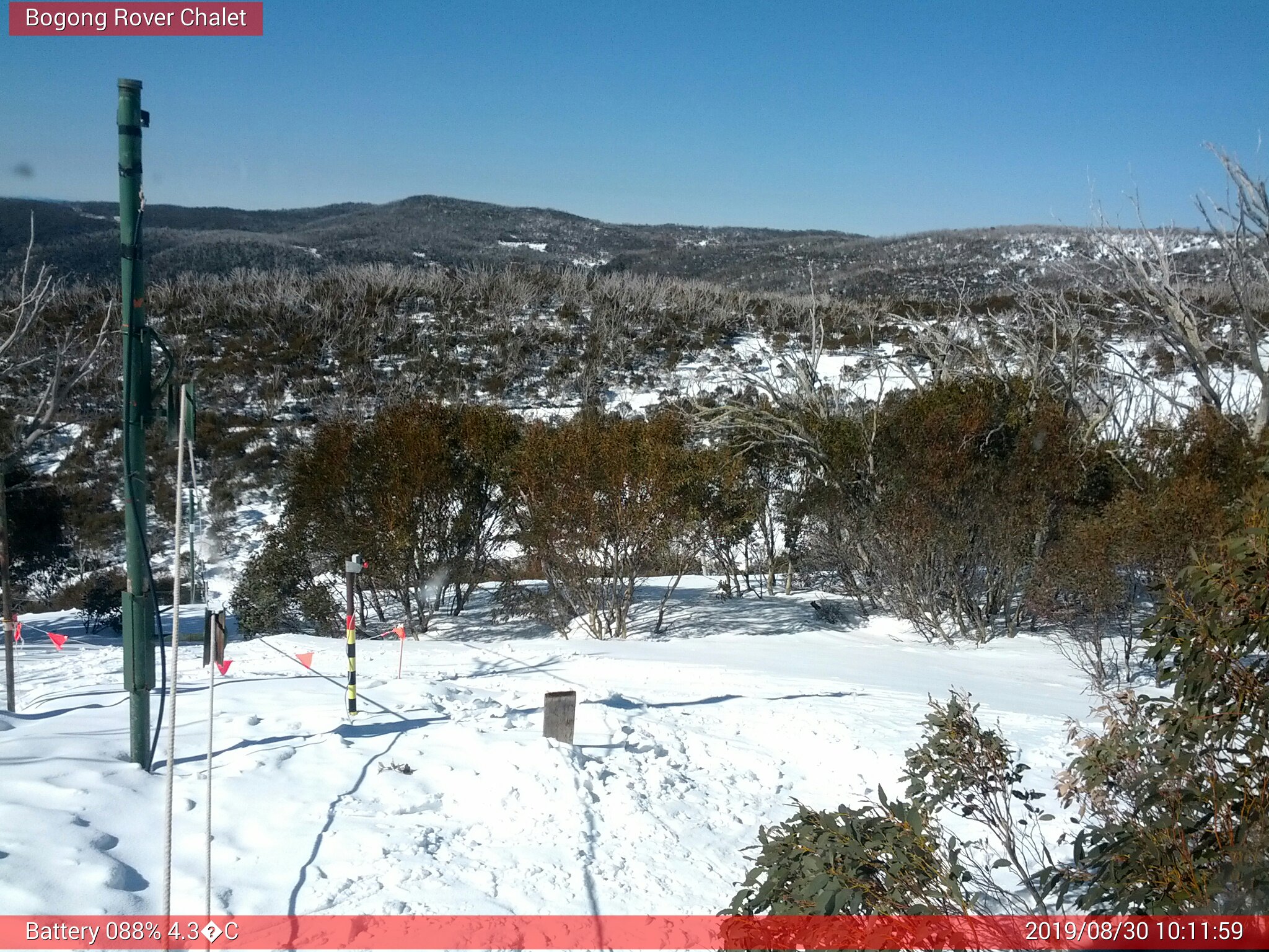 Bogong Web Cam 10:11am Friday 30th of August 2019