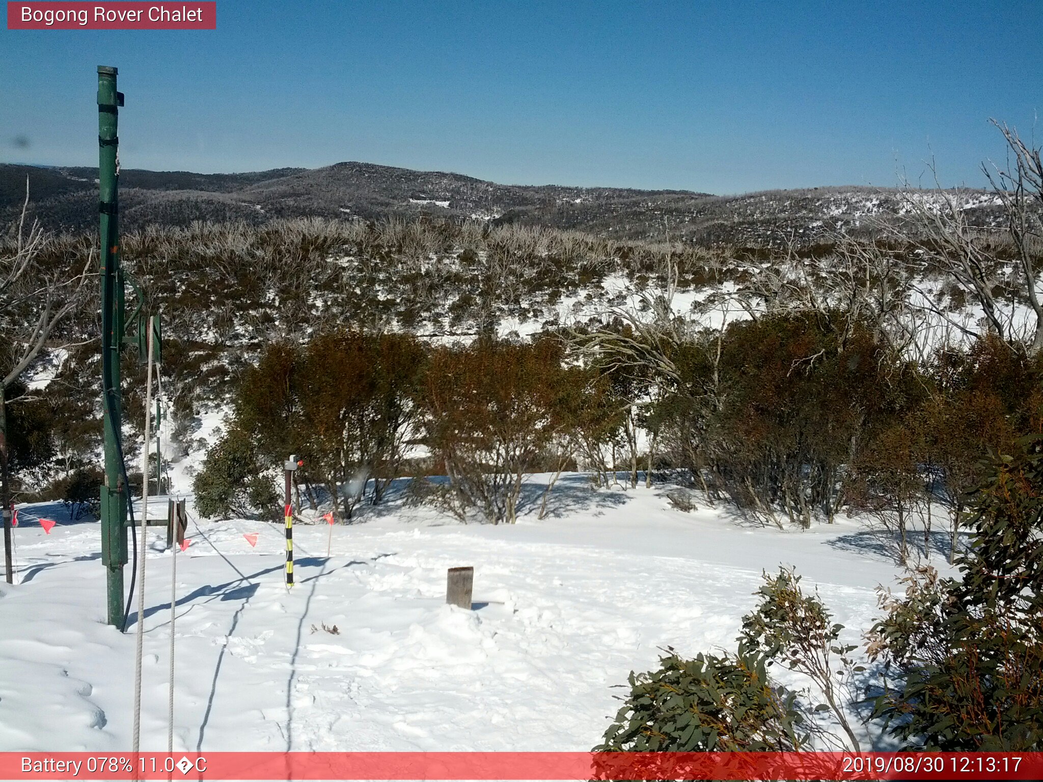 Bogong Web Cam 12:13pm Friday 30th of August 2019