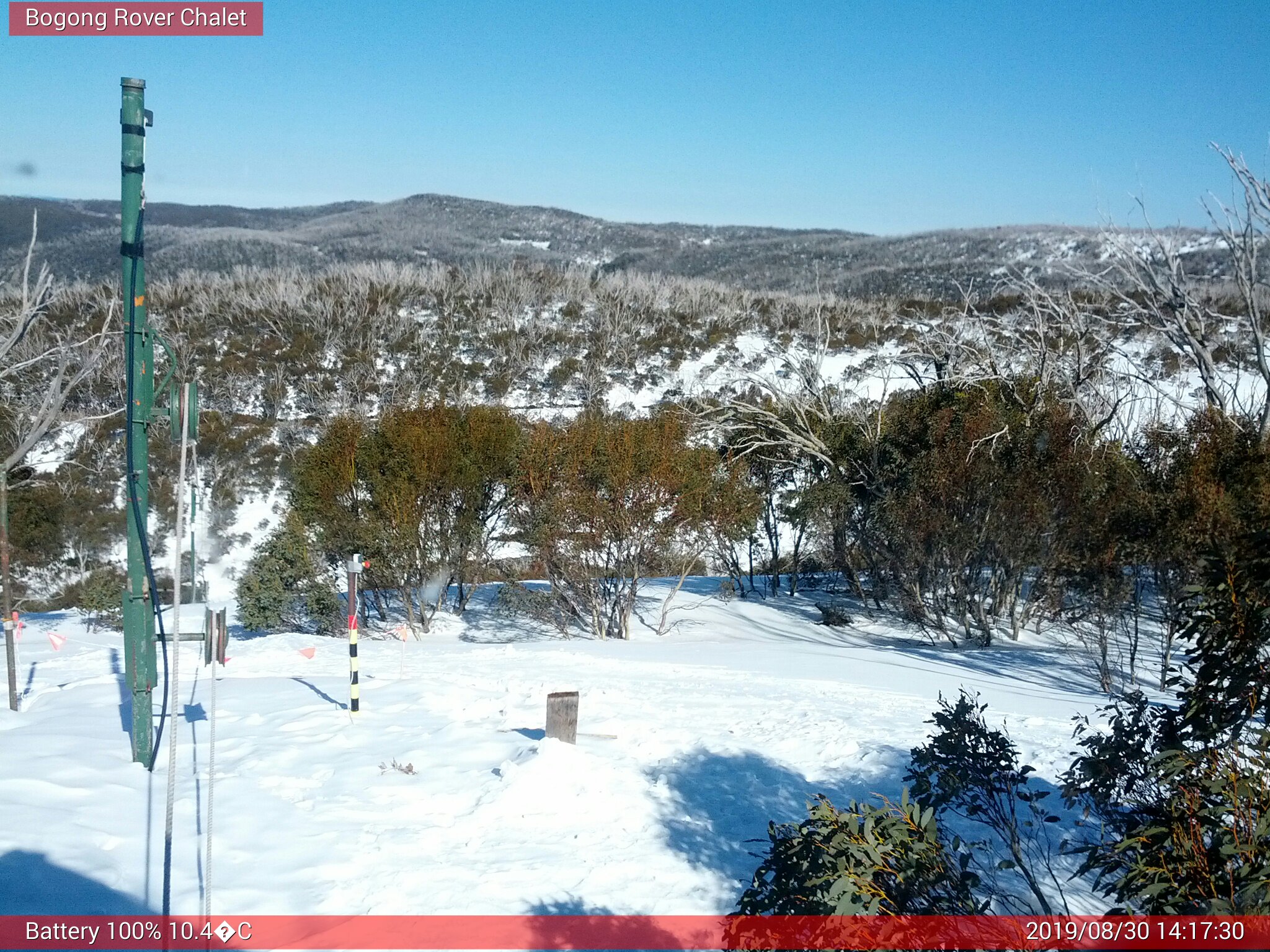 Bogong Web Cam 2:17pm Friday 30th of August 2019