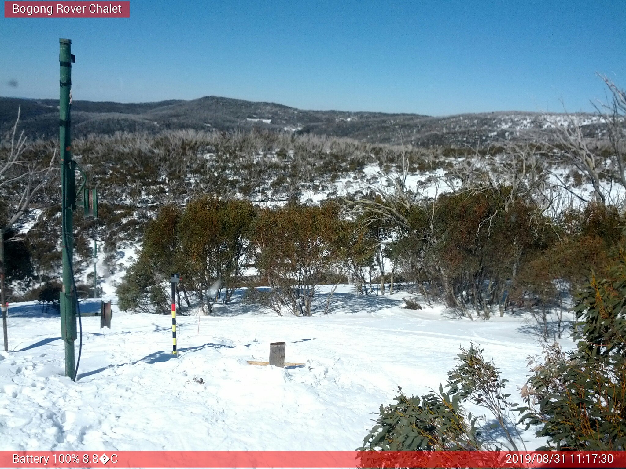 Bogong Web Cam 11:17am Saturday 31st of August 2019