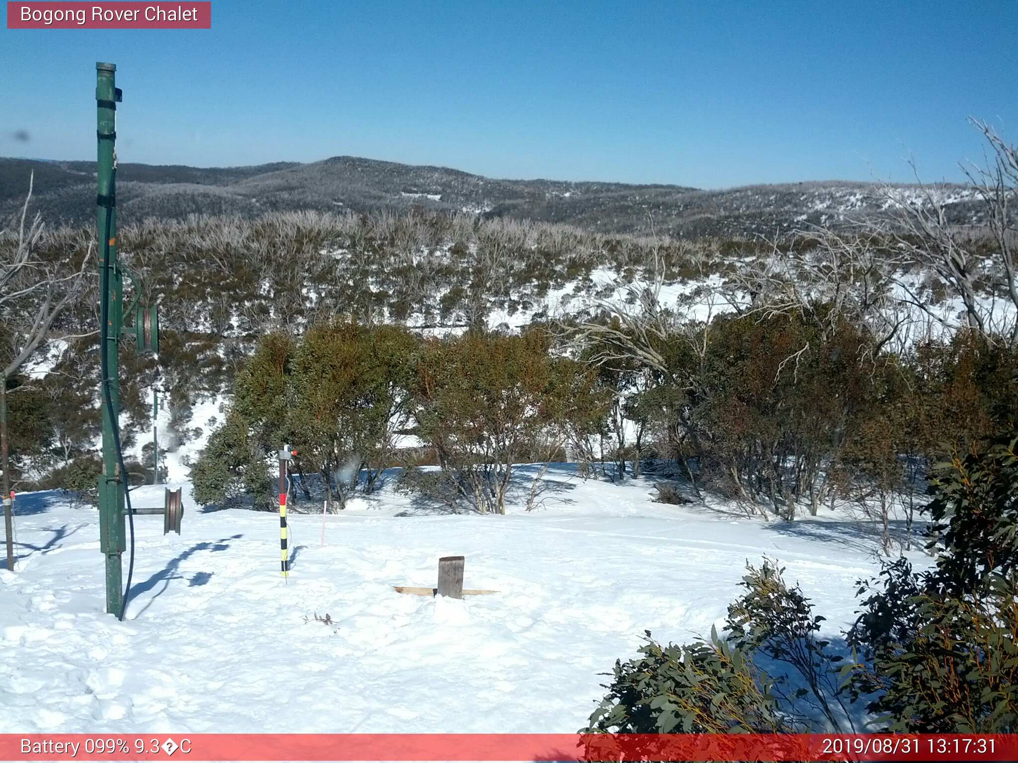 Bogong Web Cam 1:17pm Saturday 31st of August 2019