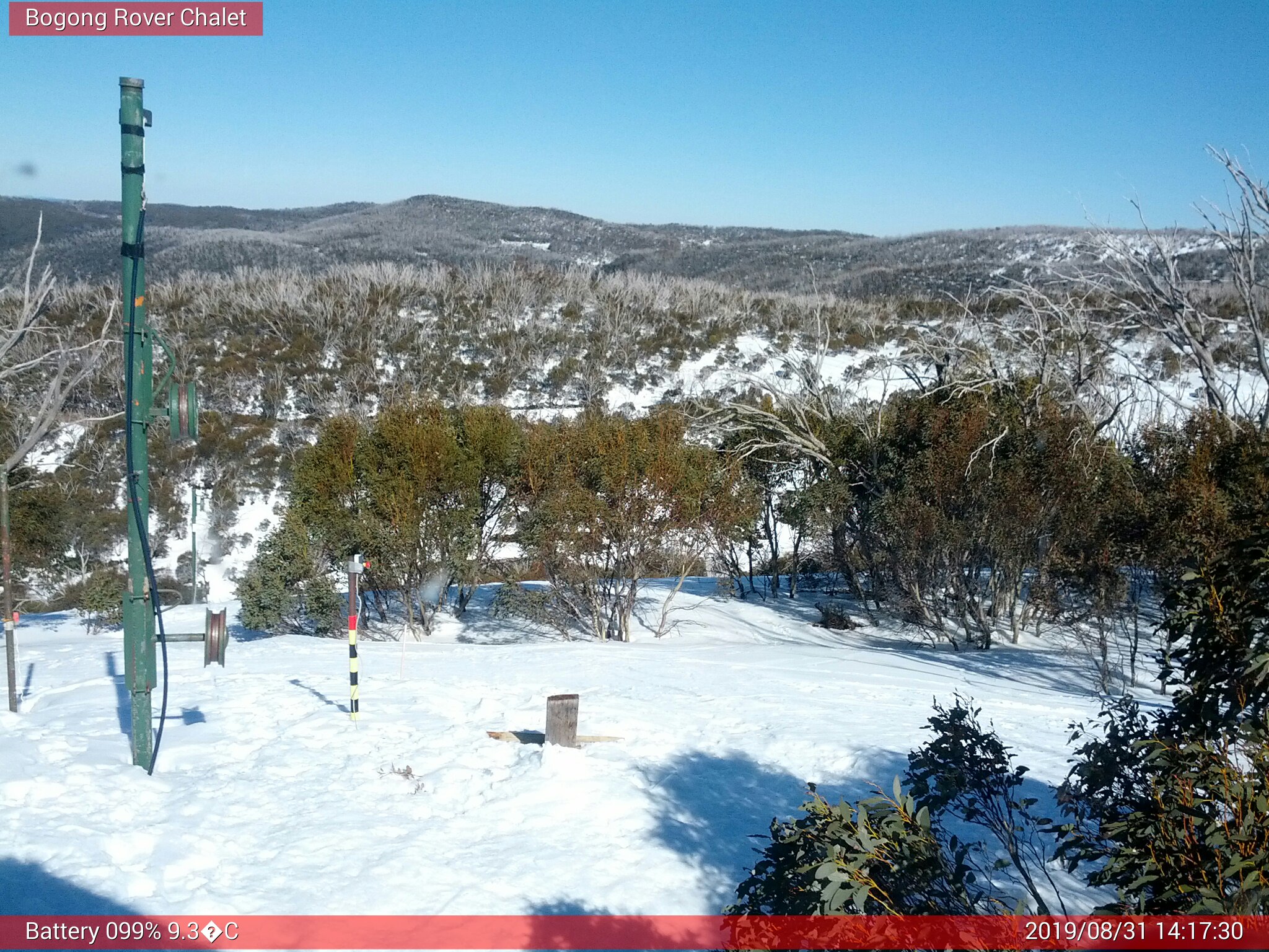 Bogong Web Cam 2:17pm Saturday 31st of August 2019