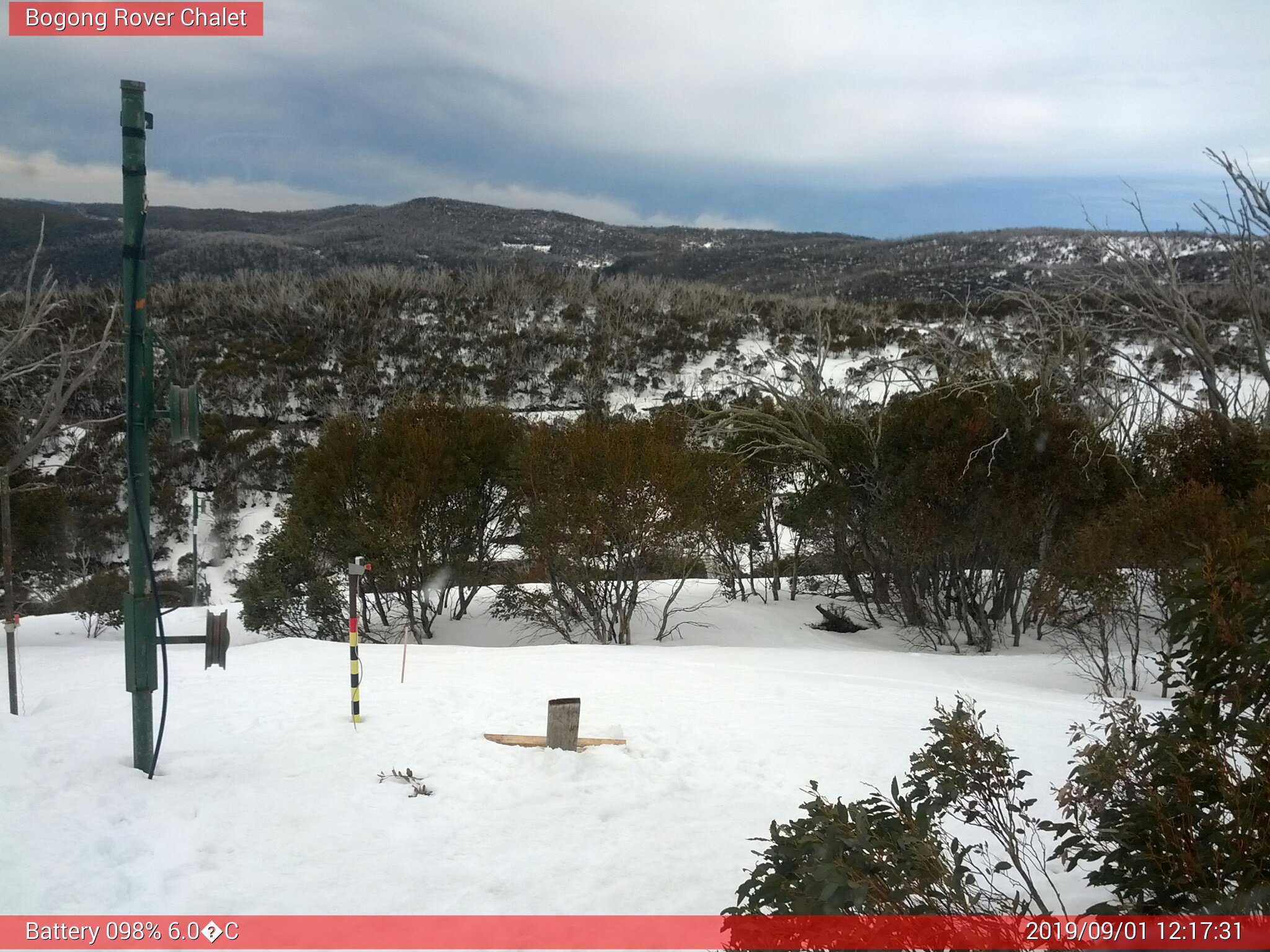 Bogong Web Cam 12:17pm Sunday 1st of September 2019