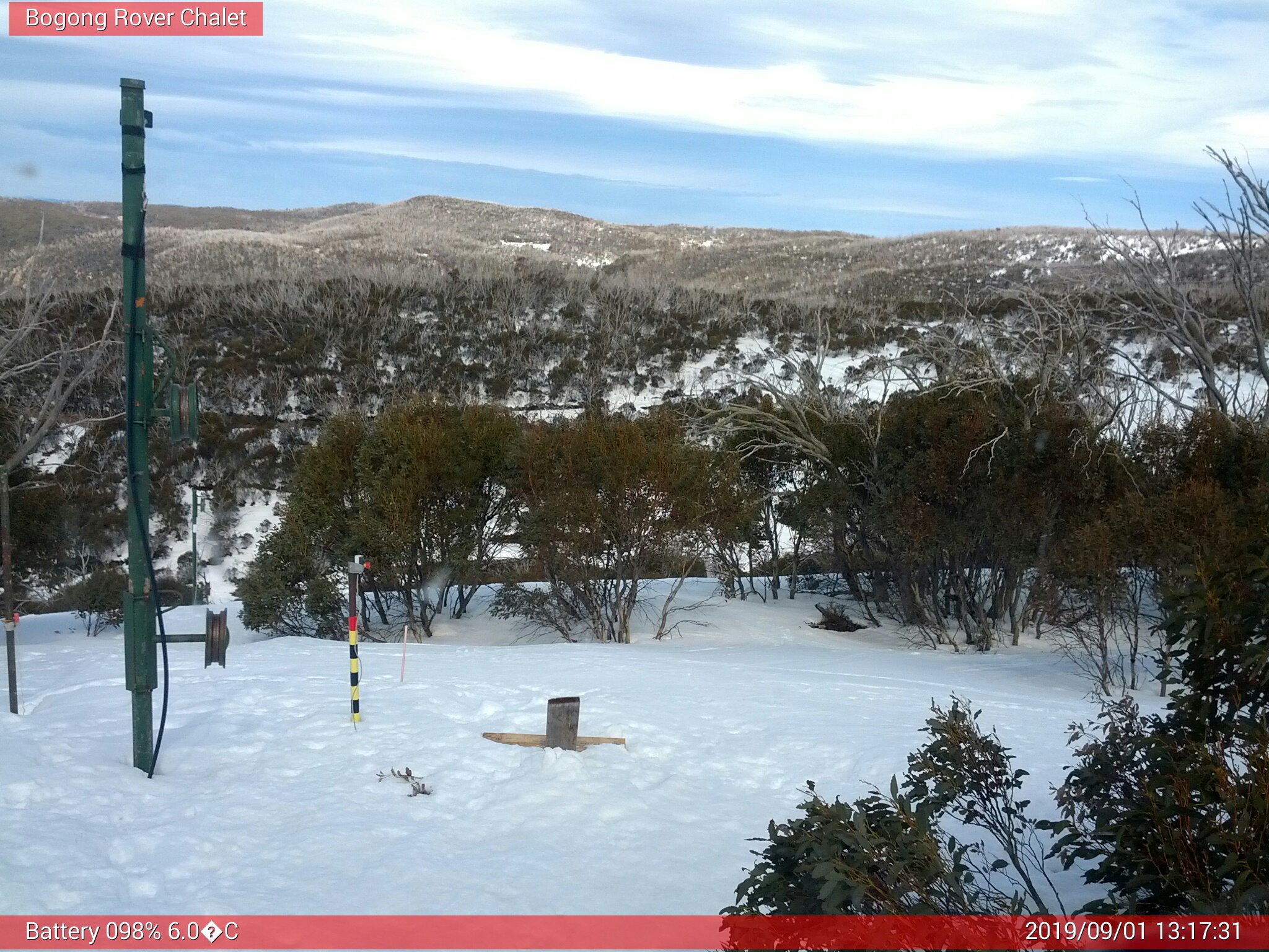 Bogong Web Cam 1:17pm Sunday 1st of September 2019