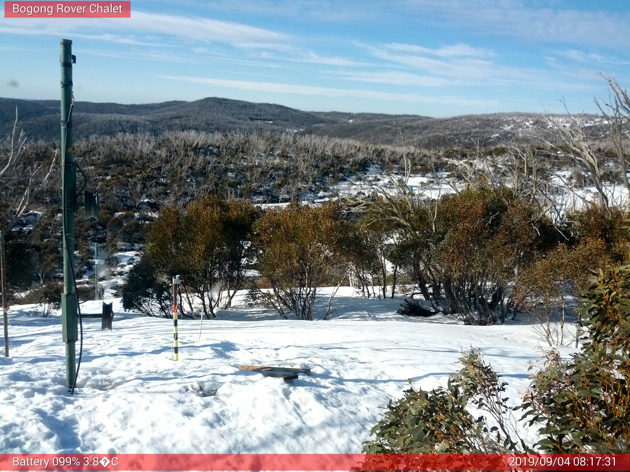 Bogong Web Cam 8:17am Wednesday 4th of September 2019