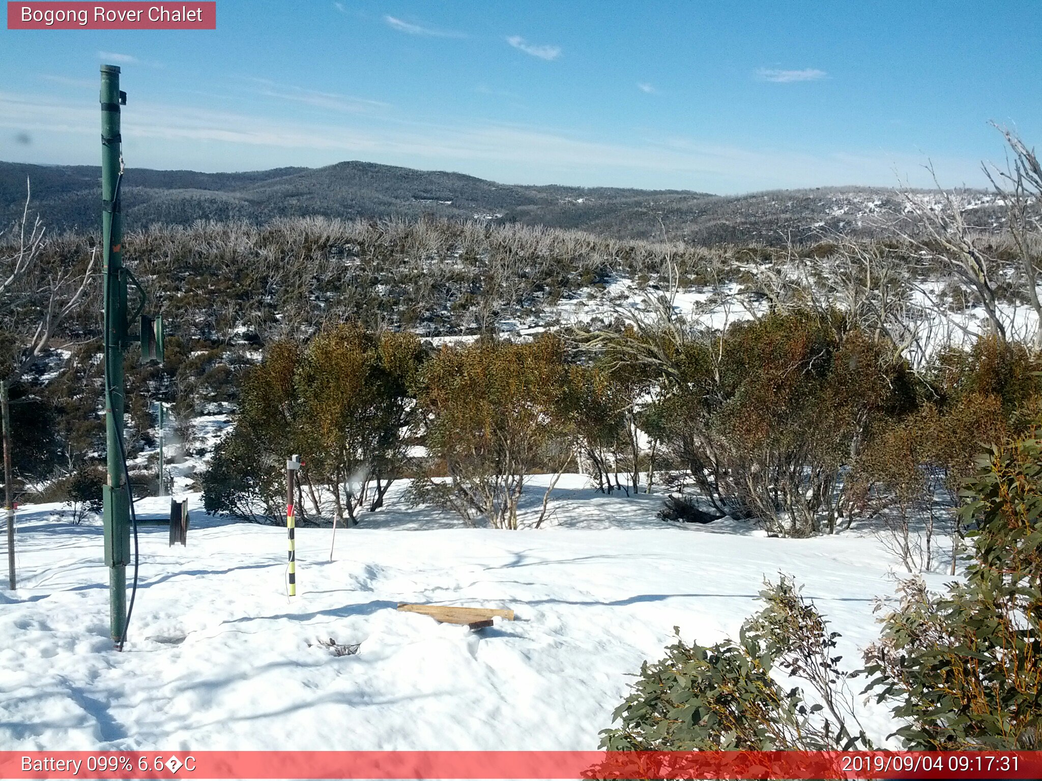 Bogong Web Cam 9:17am Wednesday 4th of September 2019