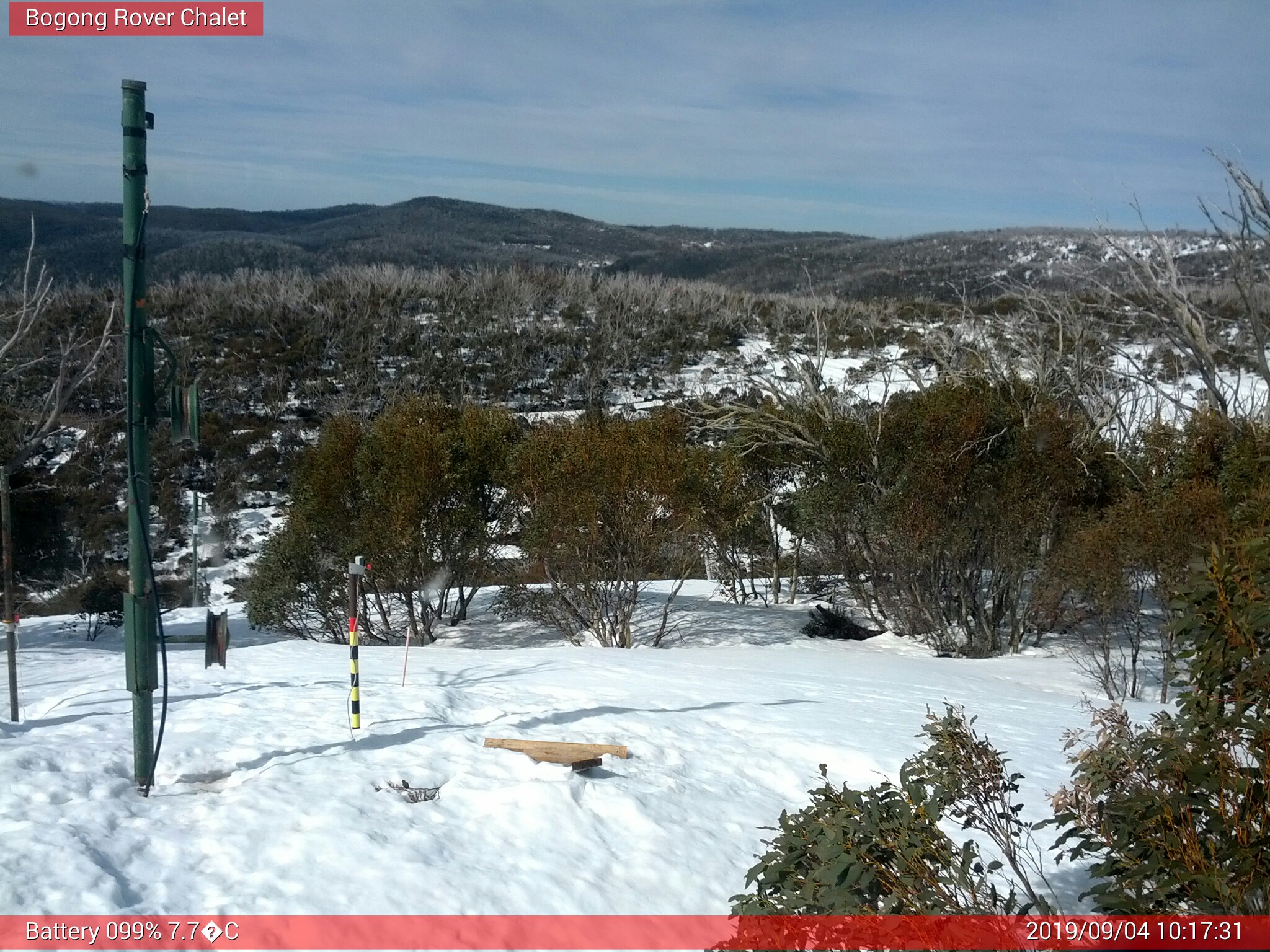 Bogong Web Cam 10:17am Wednesday 4th of September 2019