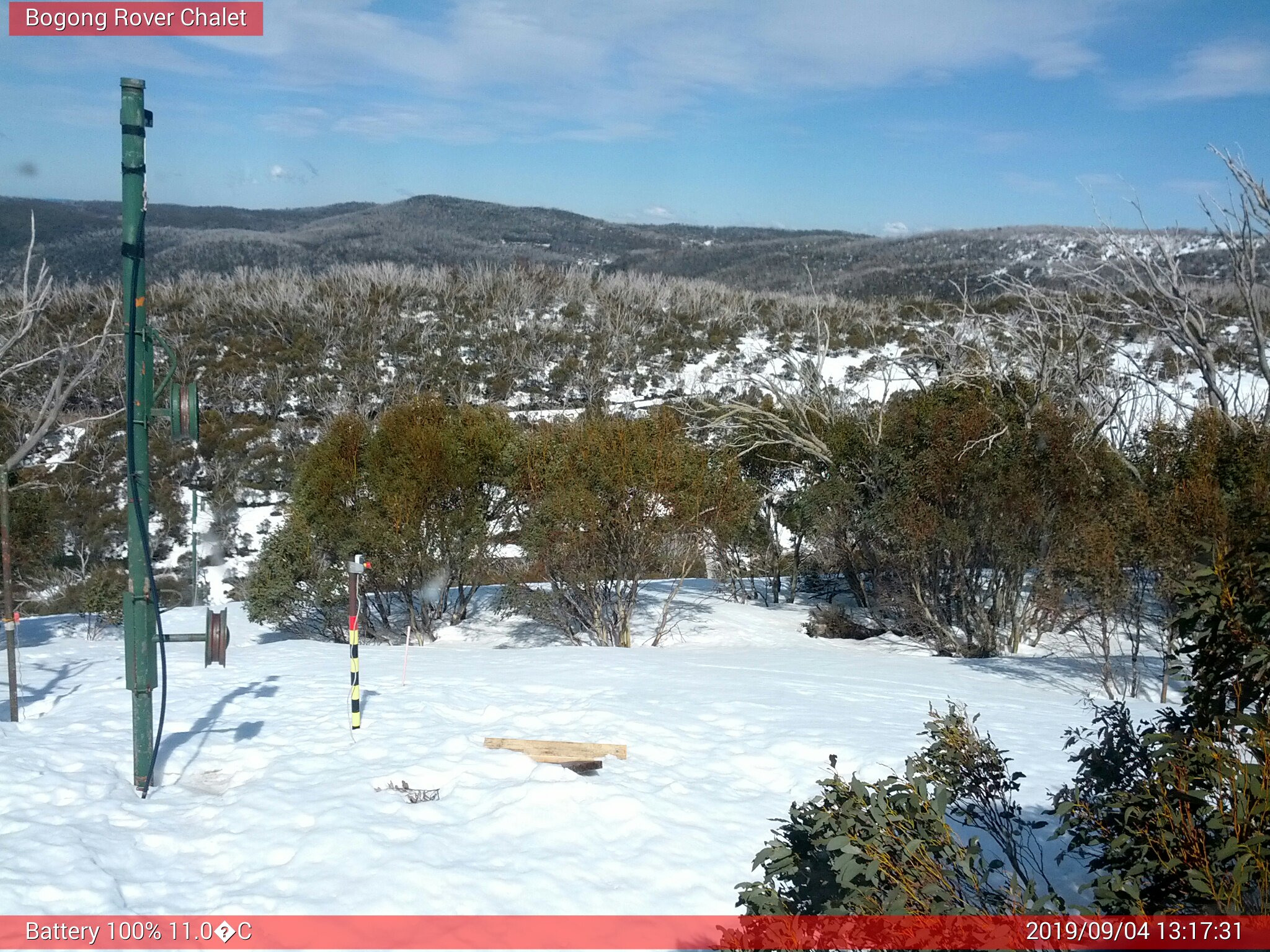 Bogong Web Cam 1:17pm Wednesday 4th of September 2019