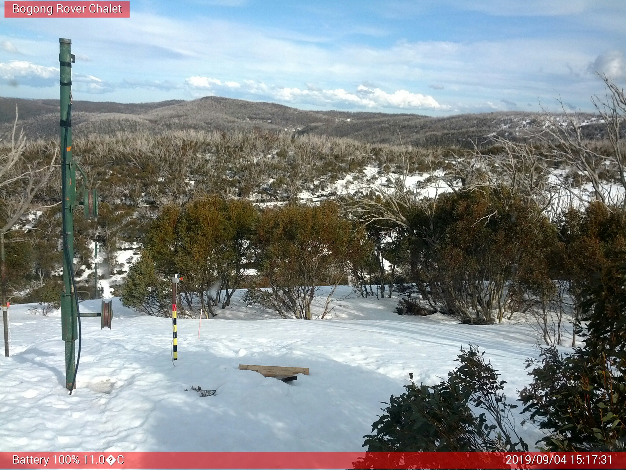 Bogong Web Cam 3:17pm Wednesday 4th of September 2019