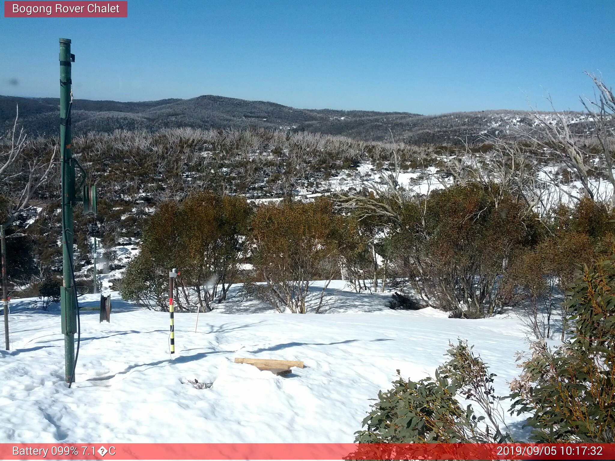 Bogong Web Cam 10:17am Thursday 5th of September 2019