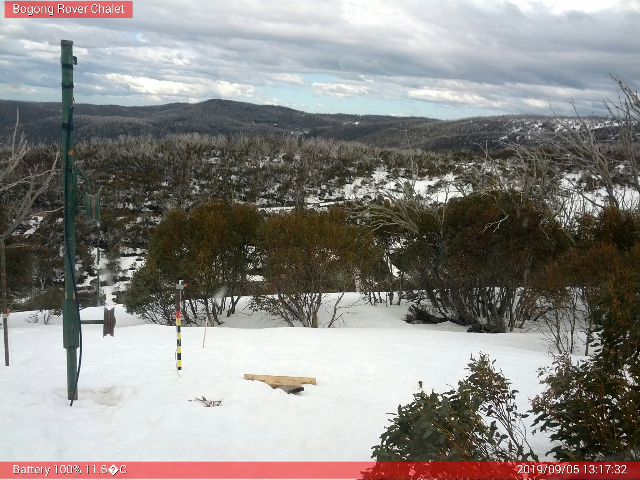 Bogong Web Cam 1:17pm Thursday 5th of September 2019