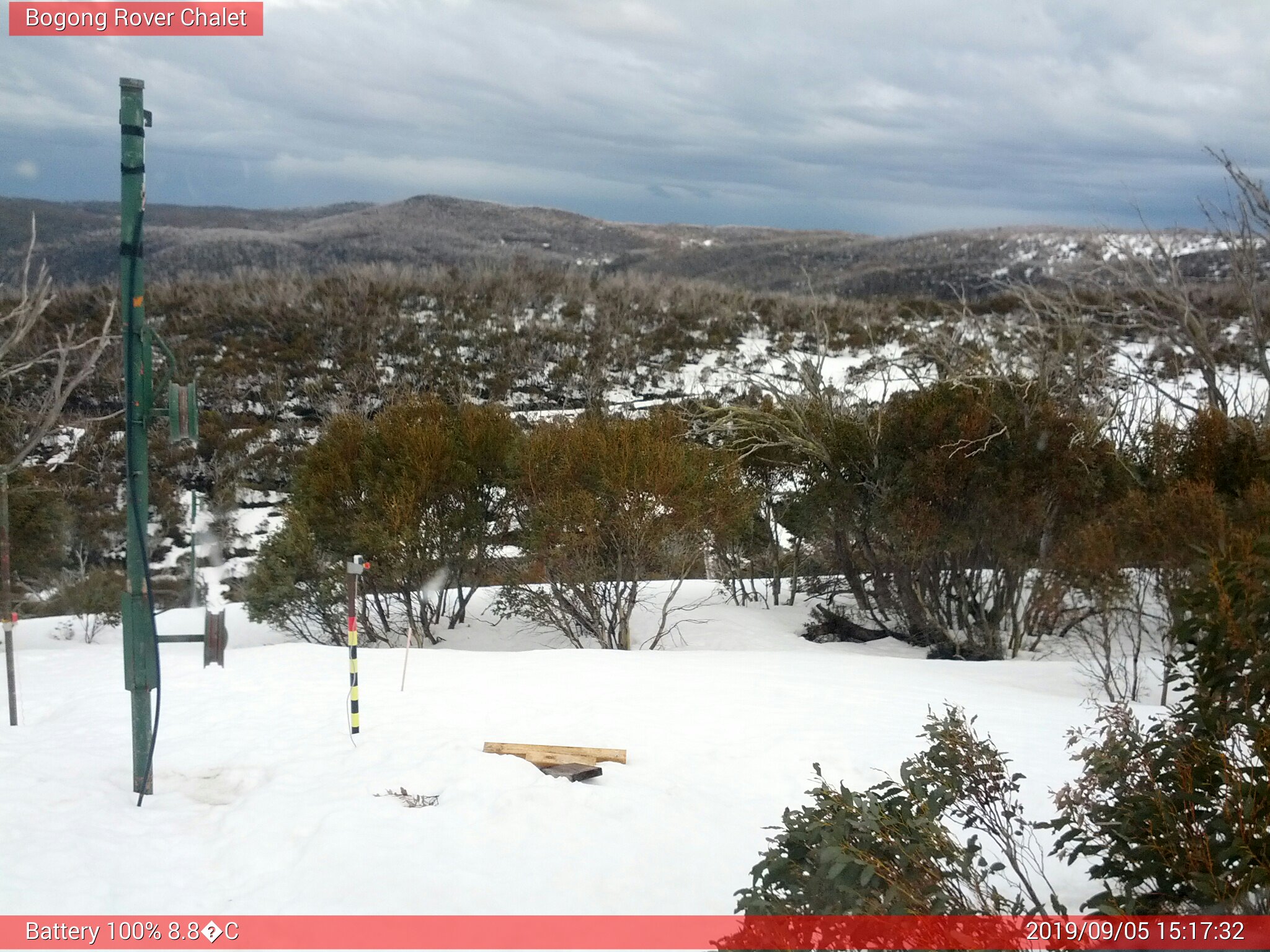 Bogong Web Cam 3:17pm Thursday 5th of September 2019