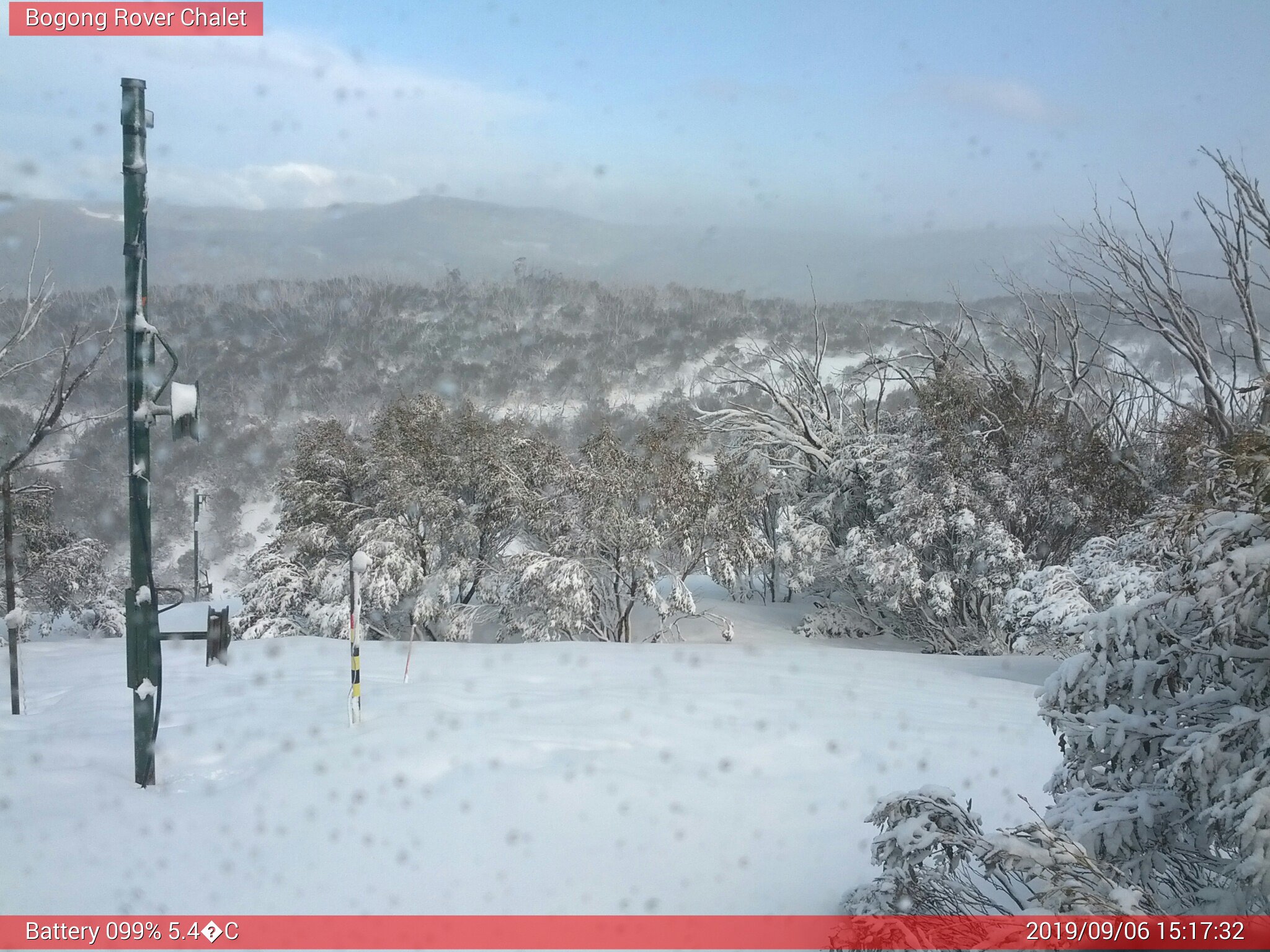 Bogong Web Cam 3:17pm Friday 6th of September 2019