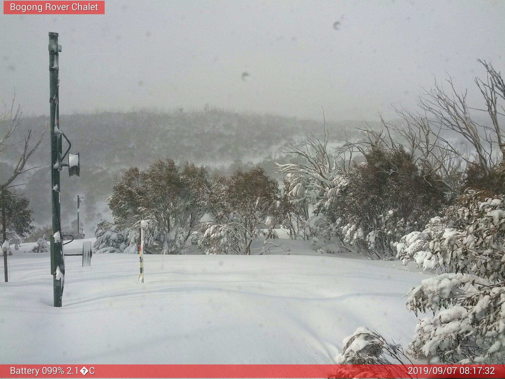 Bogong Web Cam 8:17am Saturday 7th of September 2019