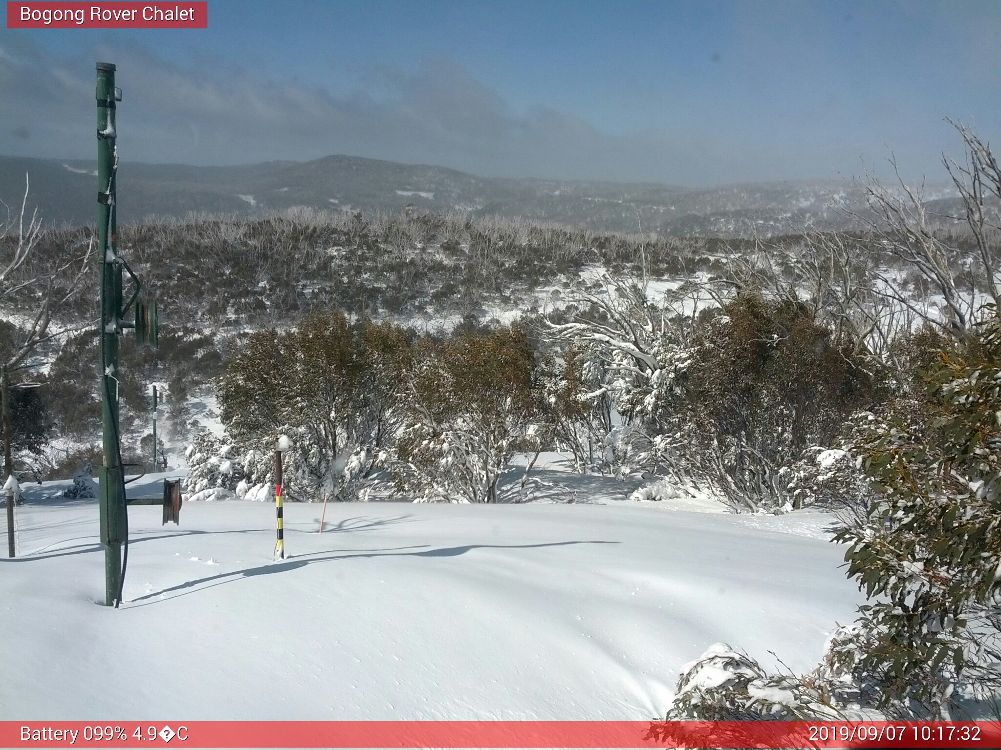 Bogong Web Cam 10:17am Saturday 7th of September 2019