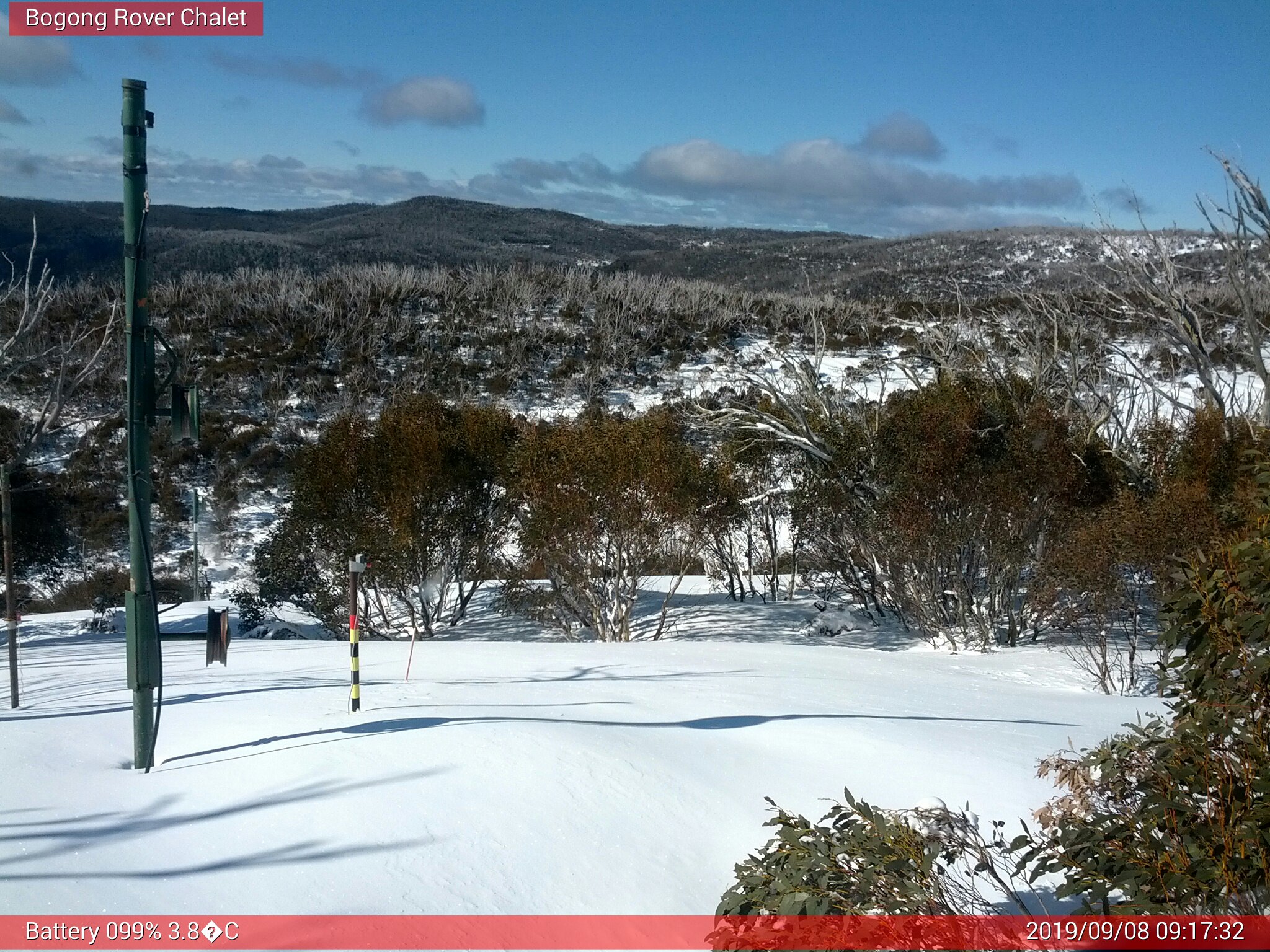 Bogong Web Cam 9:17am Sunday 8th of September 2019