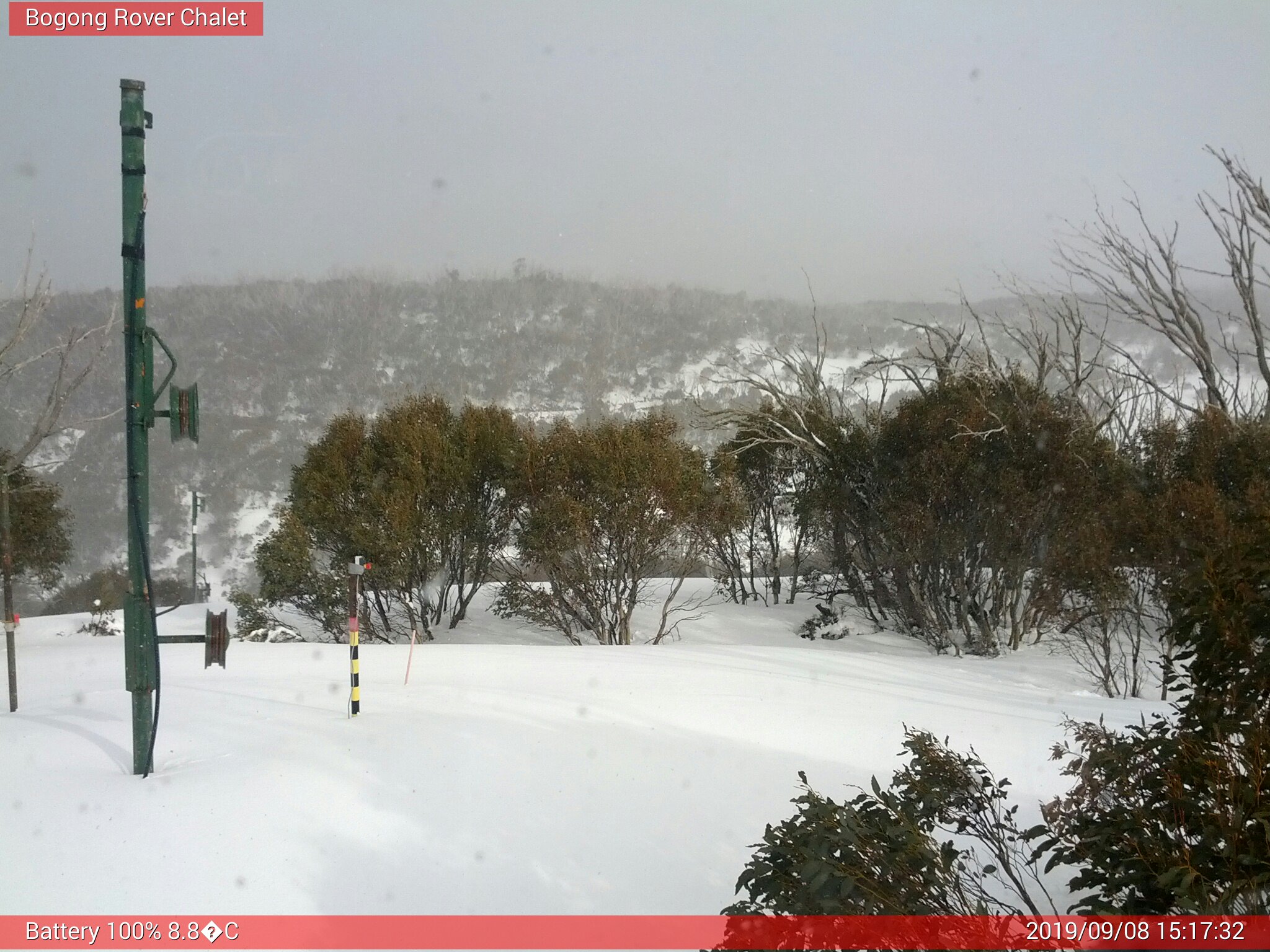 Bogong Web Cam 3:17pm Sunday 8th of September 2019