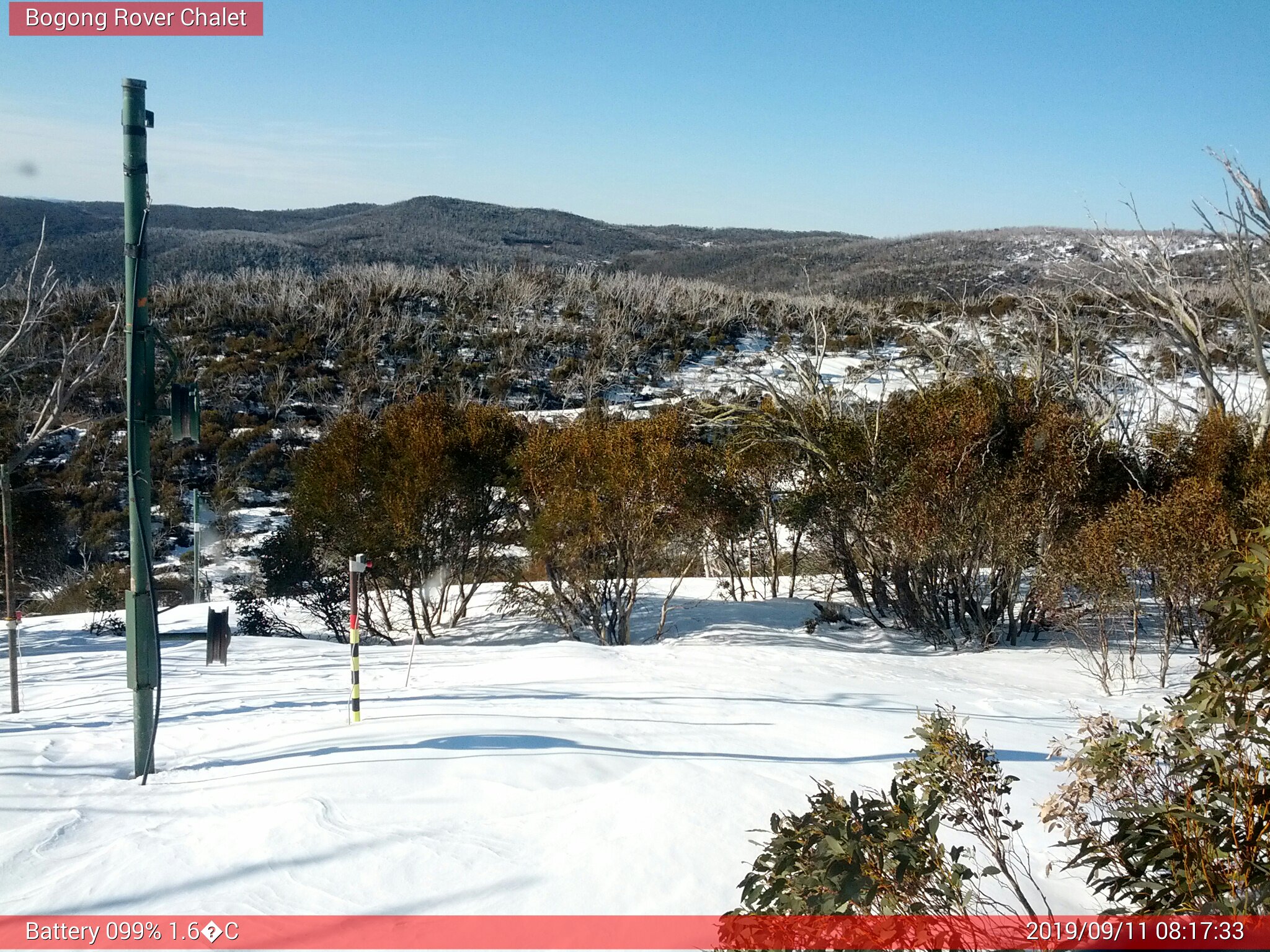 Bogong Web Cam 8:17am Wednesday 11th of September 2019