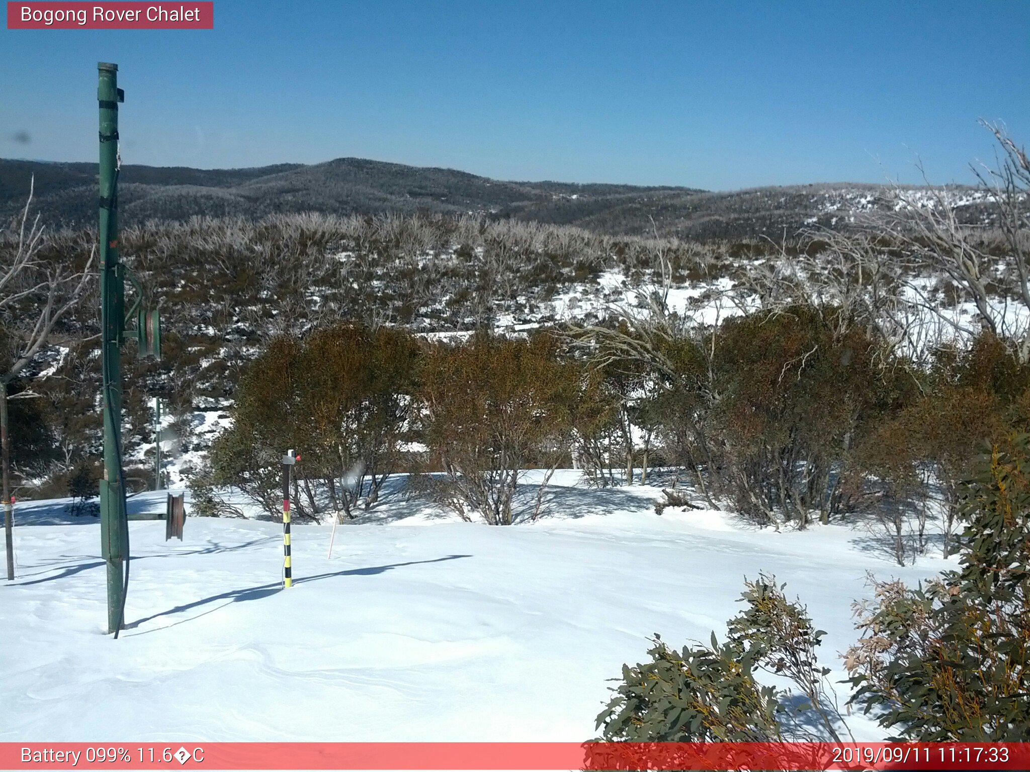 Bogong Web Cam 11:17am Wednesday 11th of September 2019