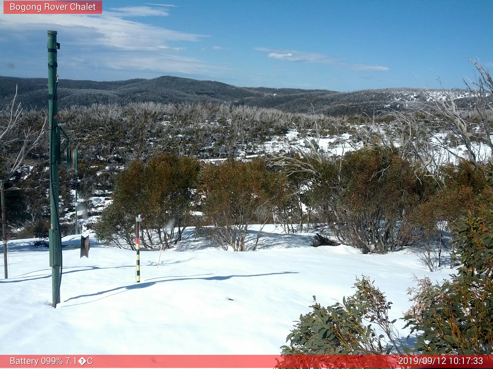 Bogong Web Cam 10:17am Thursday 12th of September 2019