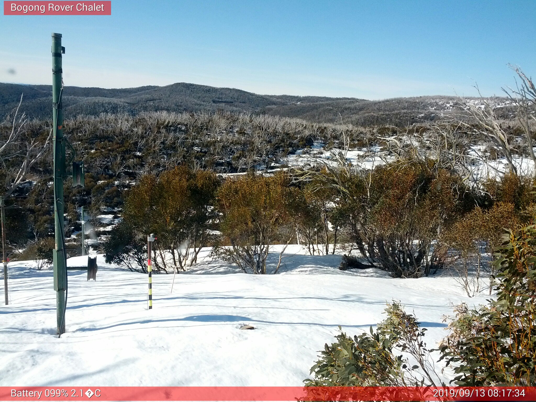 Bogong Web Cam 8:17am Friday 13th of September 2019