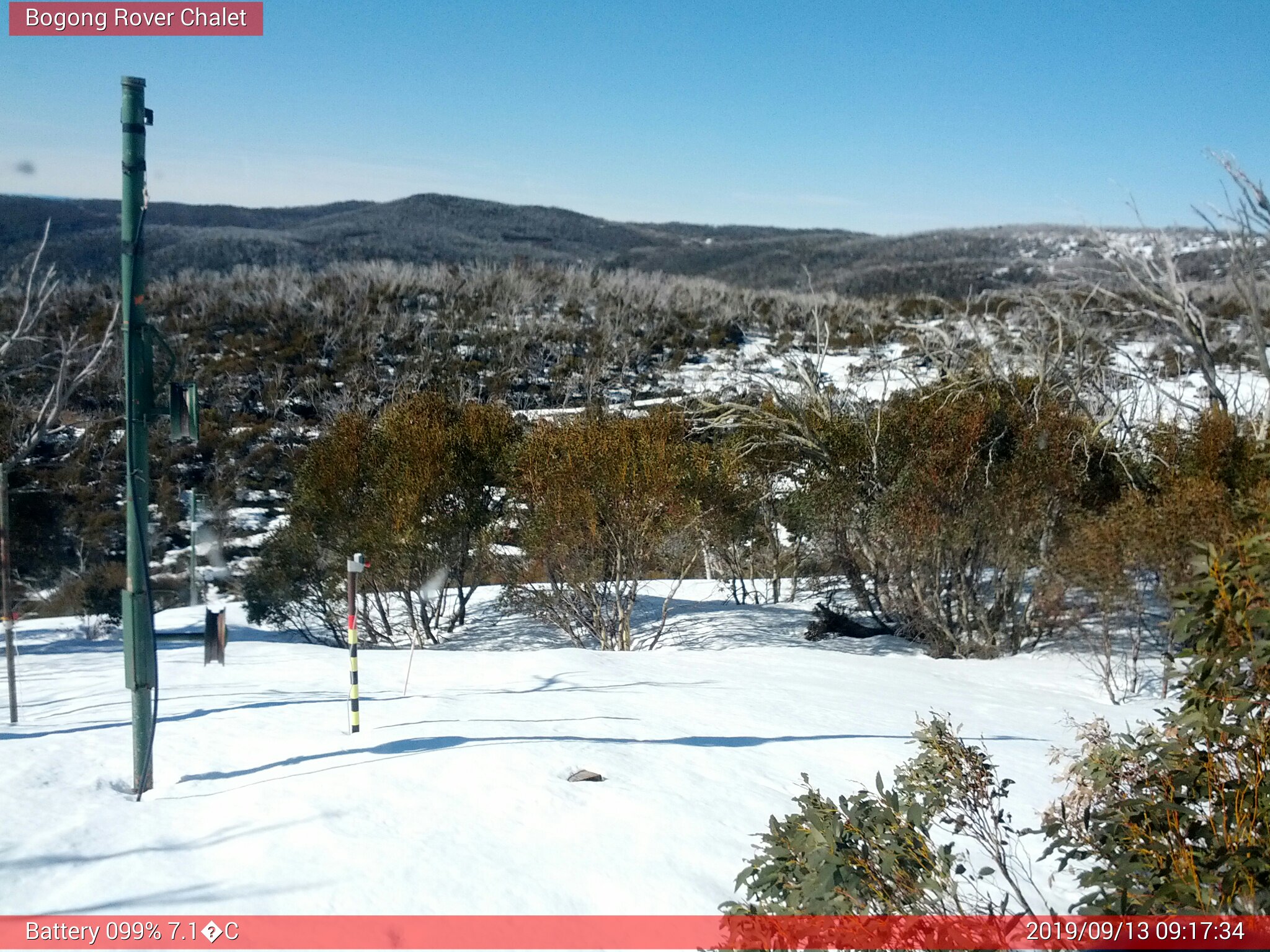 Bogong Web Cam 9:17am Friday 13th of September 2019