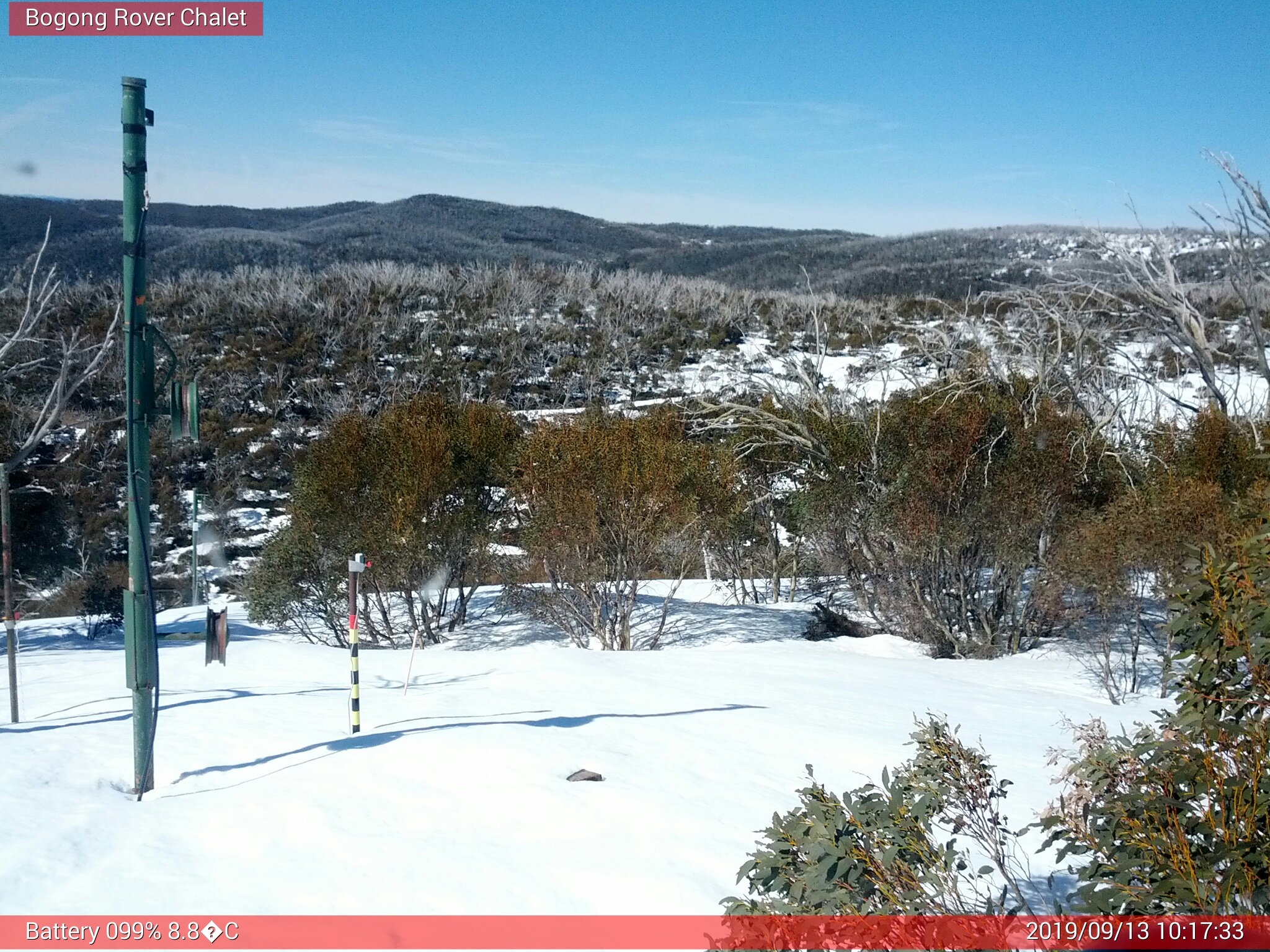 Bogong Web Cam 10:17am Friday 13th of September 2019