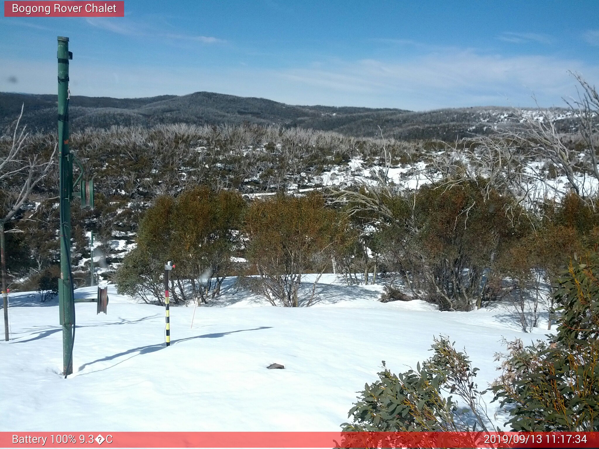 Bogong Web Cam 11:17am Friday 13th of September 2019