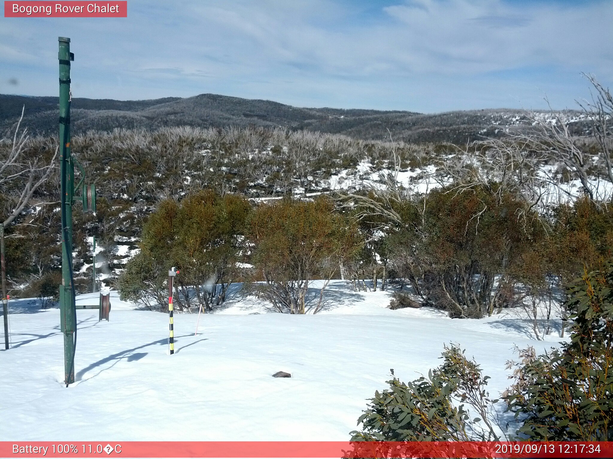 Bogong Web Cam 12:17pm Friday 13th of September 2019