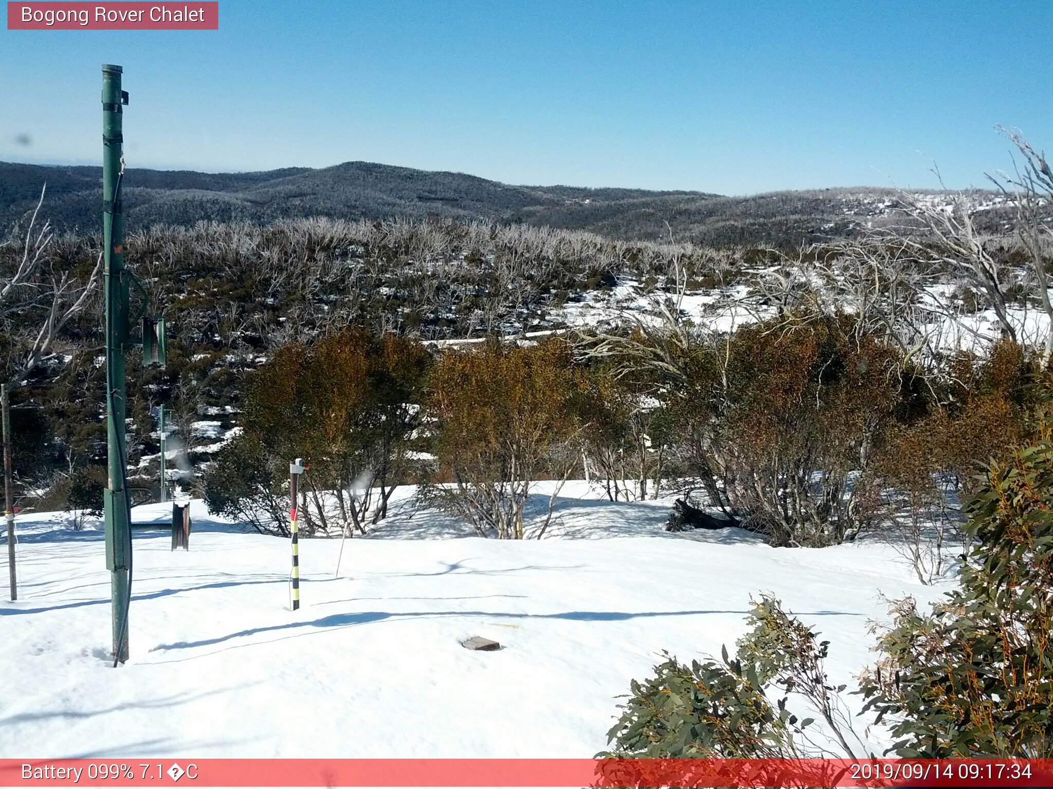 Bogong Web Cam 9:17am Saturday 14th of September 2019