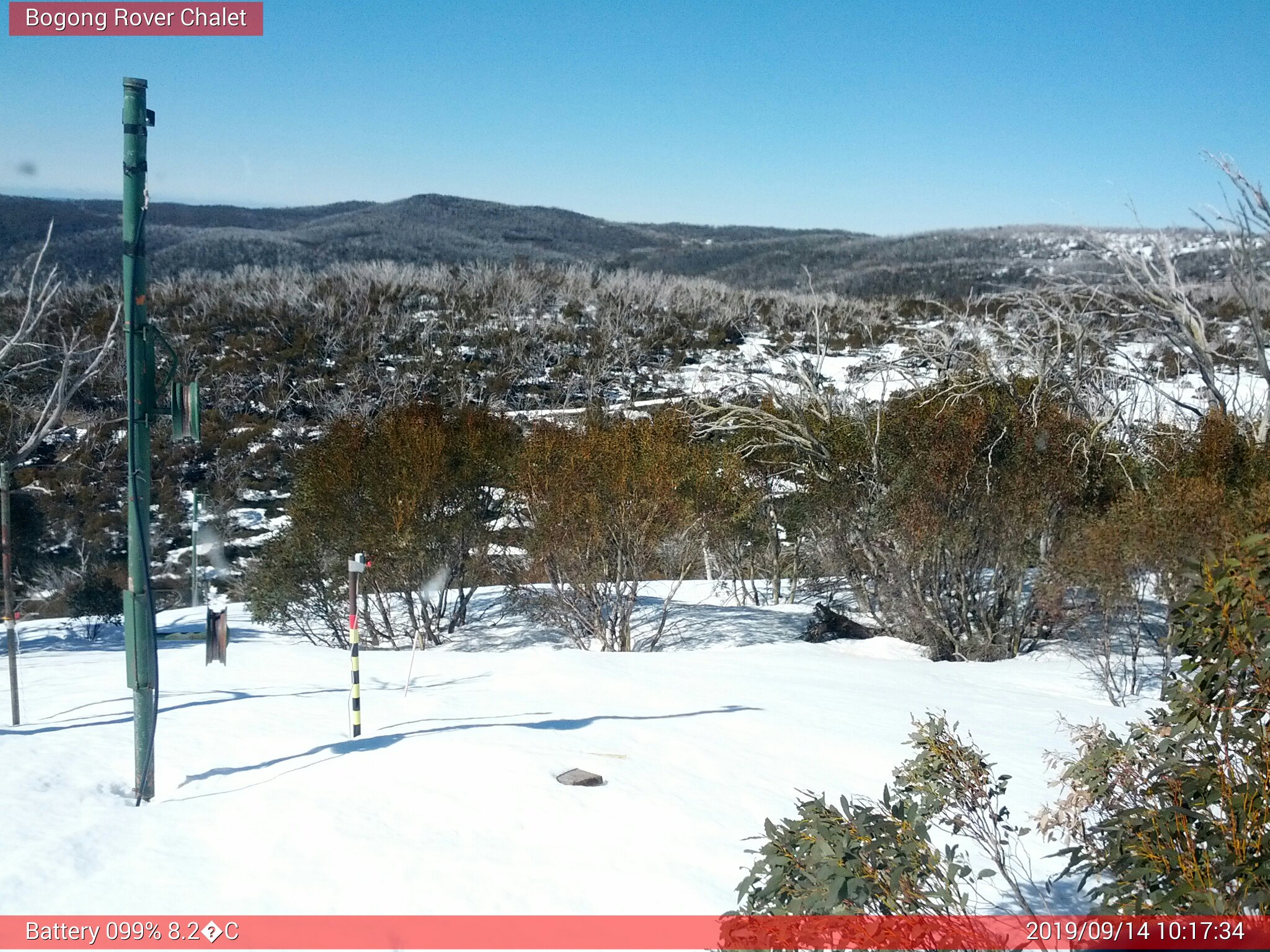 Bogong Web Cam 10:17am Saturday 14th of September 2019