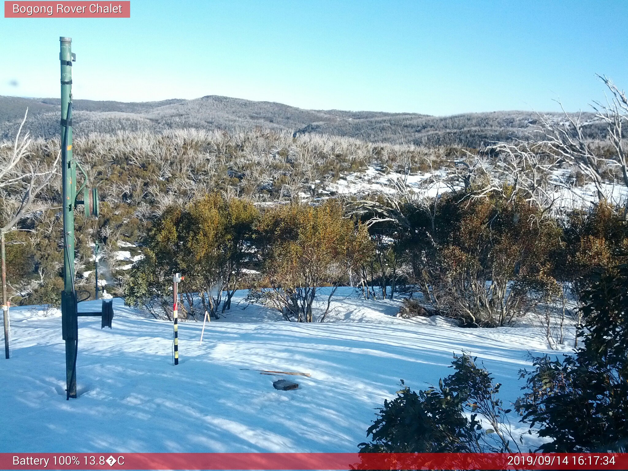 Bogong Web Cam 4:17pm Saturday 14th of September 2019