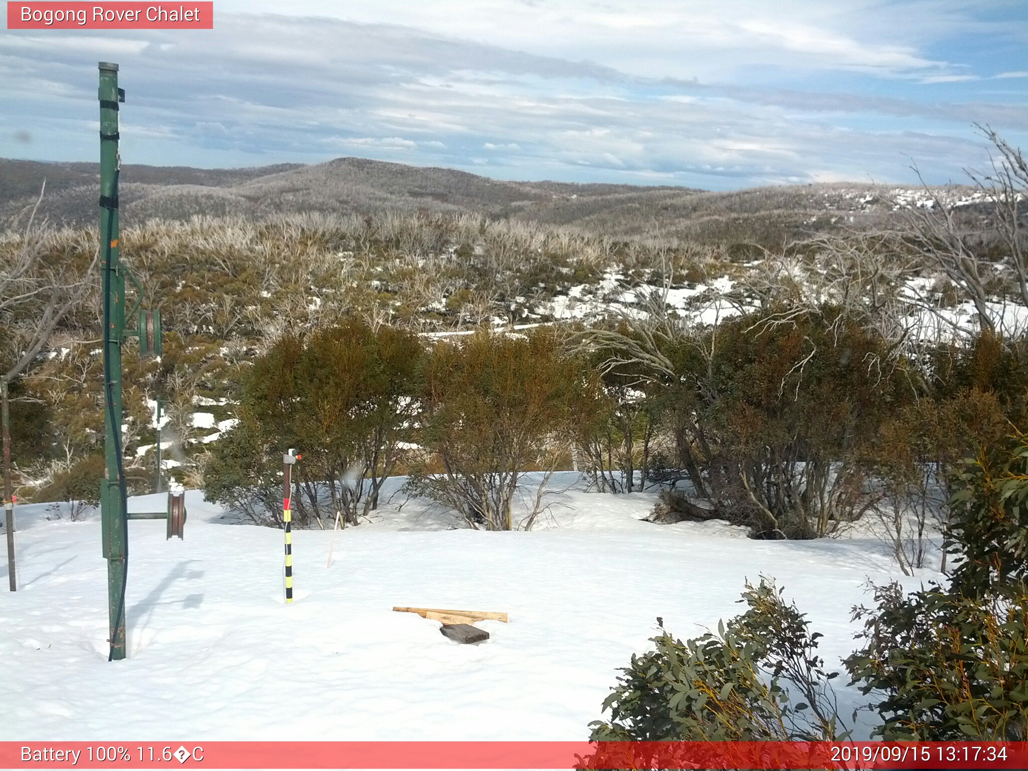 Bogong Web Cam 1:17pm Sunday 15th of September 2019