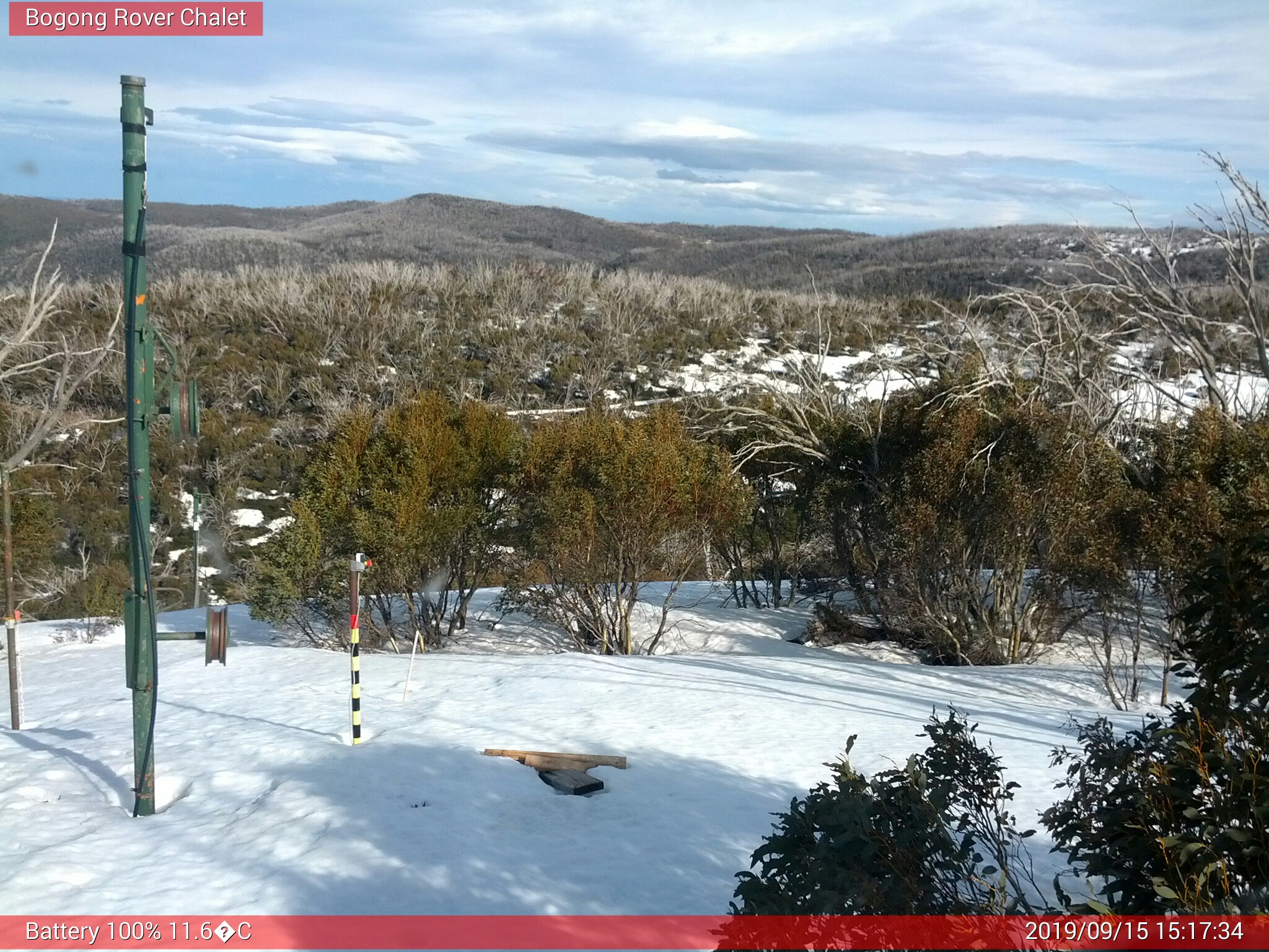 Bogong Web Cam 3:17pm Sunday 15th of September 2019