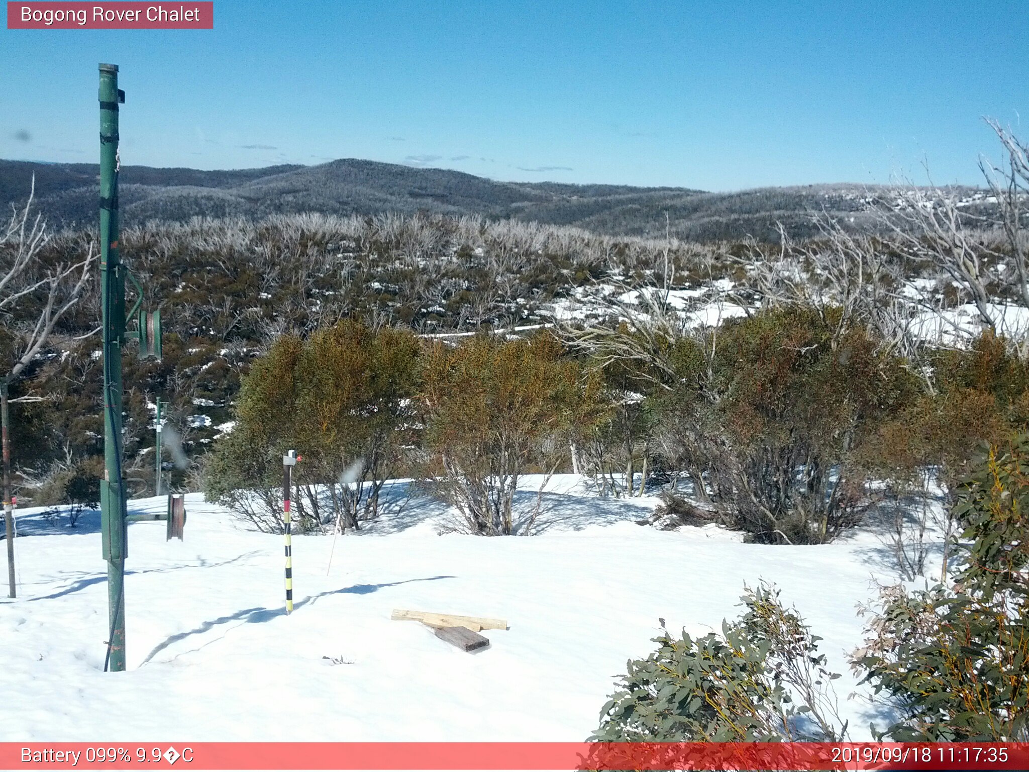 Bogong Web Cam 11:17am Wednesday 18th of September 2019