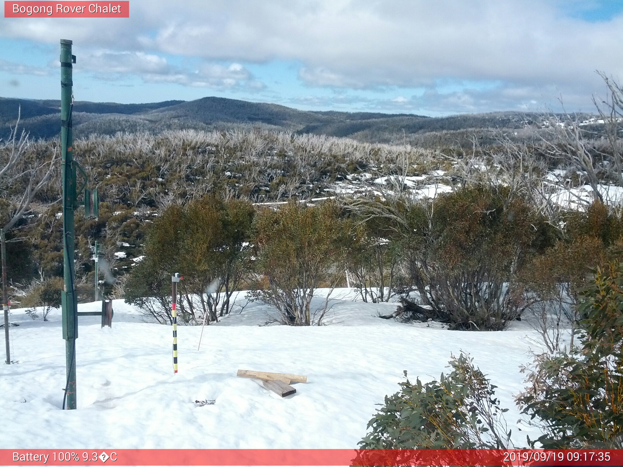 Bogong Web Cam 9:17am Thursday 19th of September 2019