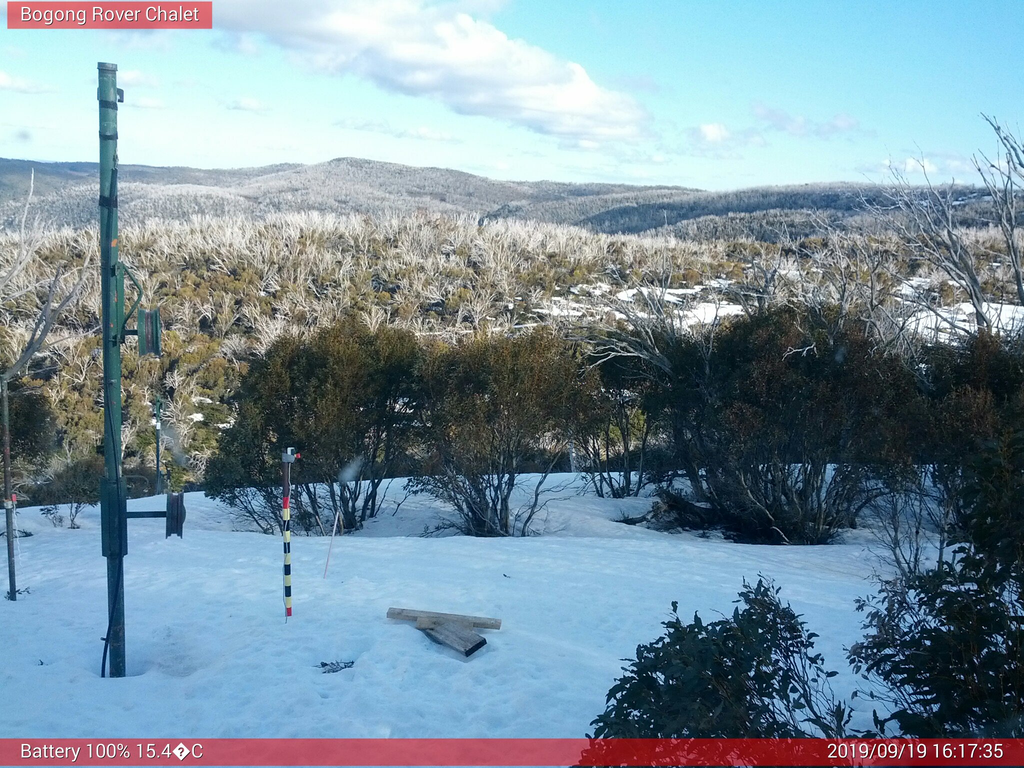 Bogong Web Cam 4:17pm Thursday 19th of September 2019