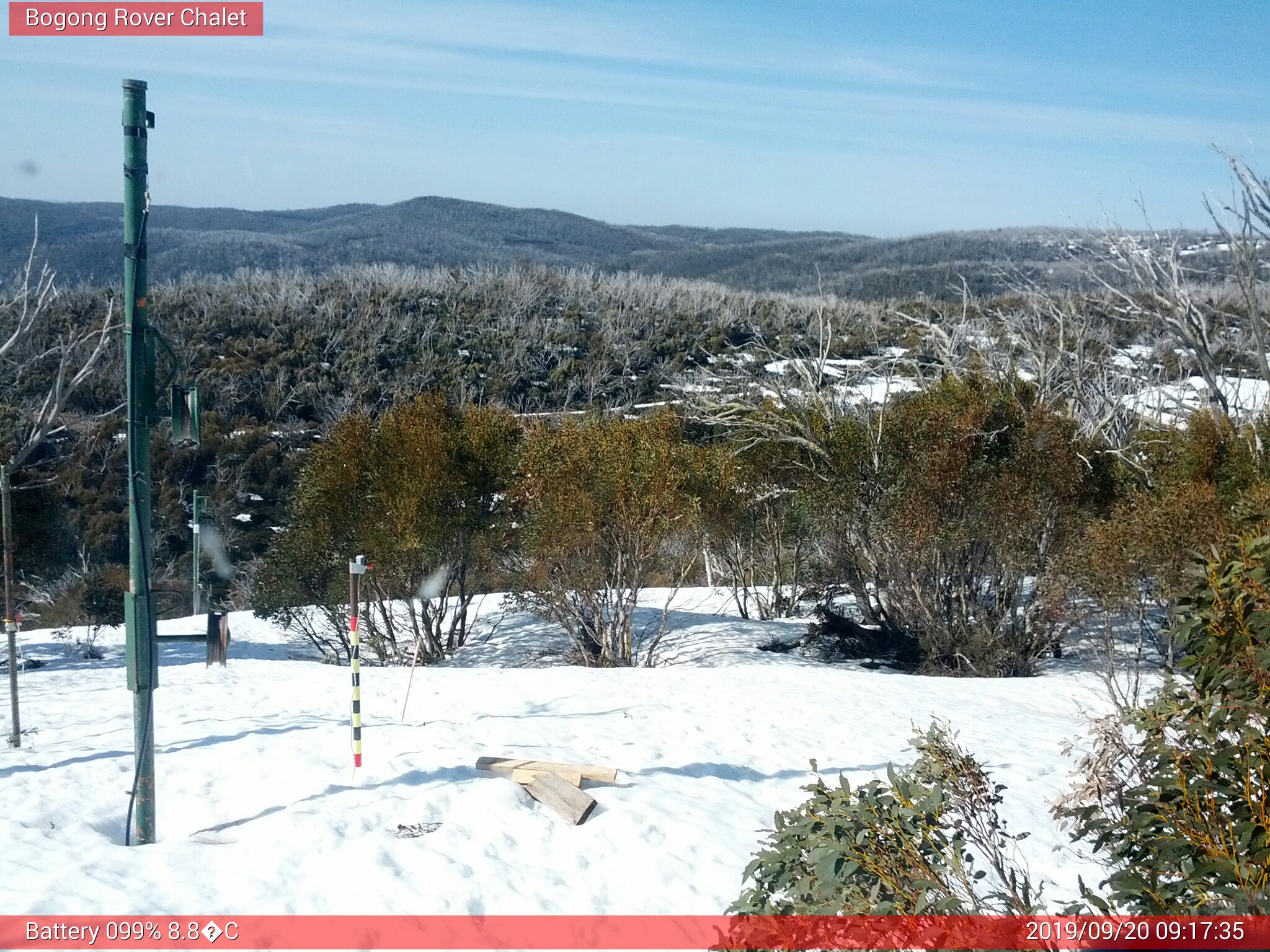 Bogong Web Cam 9:17am Friday 20th of September 2019