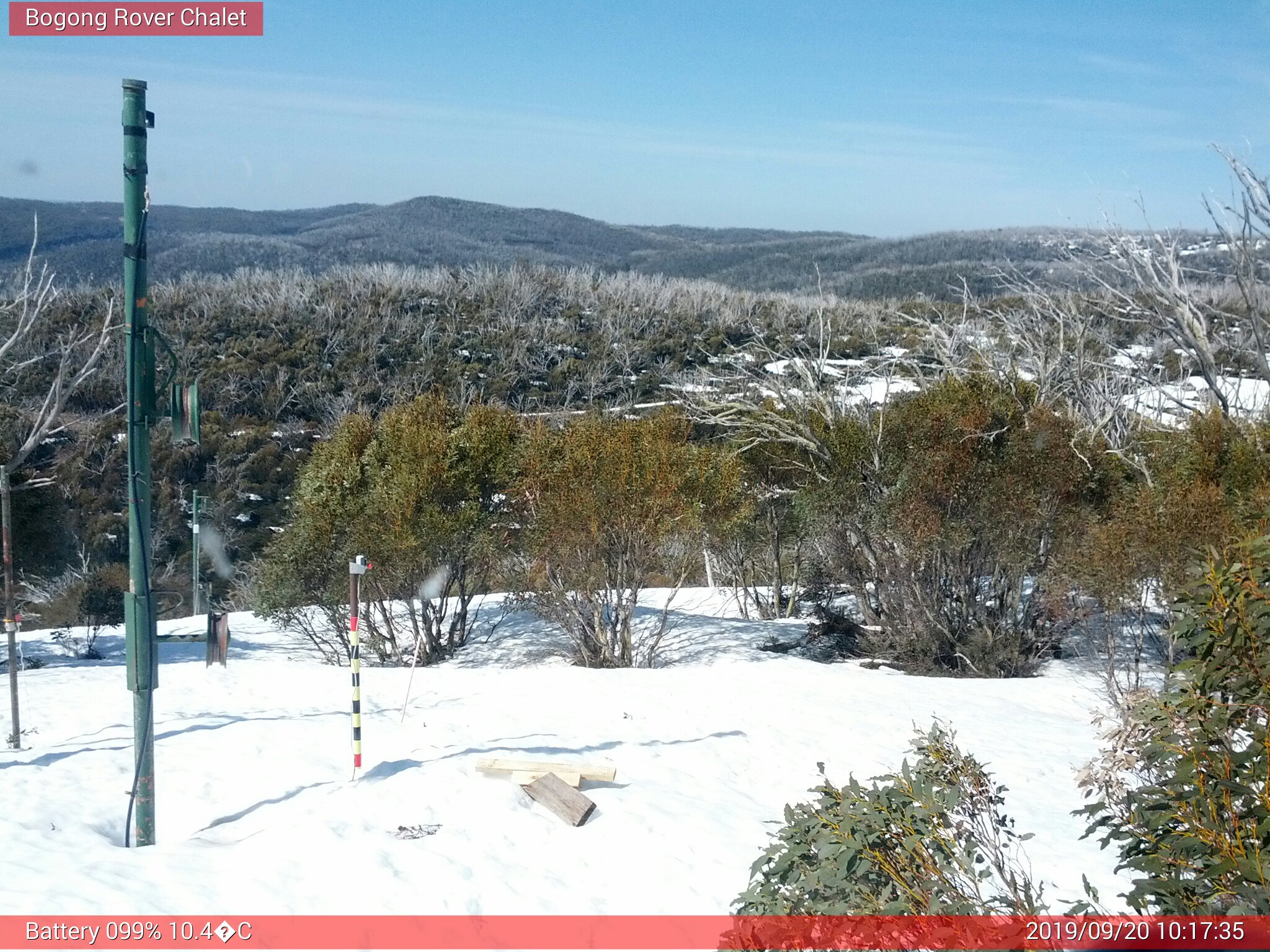 Bogong Web Cam 10:17am Friday 20th of September 2019