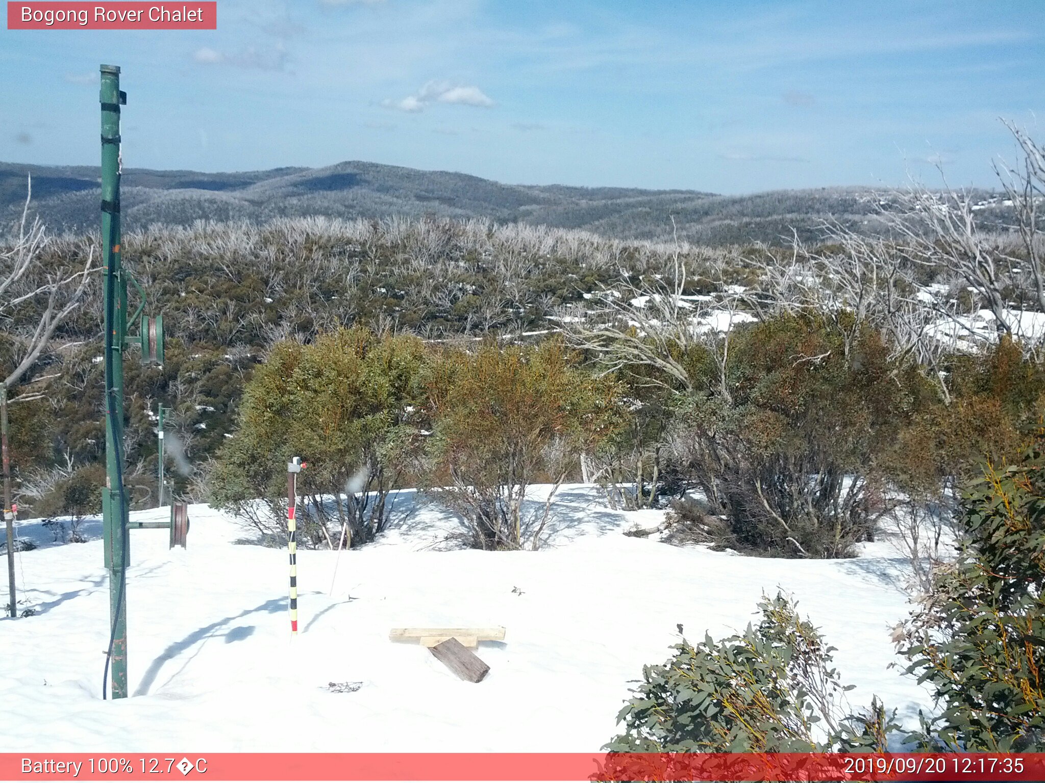 Bogong Web Cam 12:17pm Friday 20th of September 2019