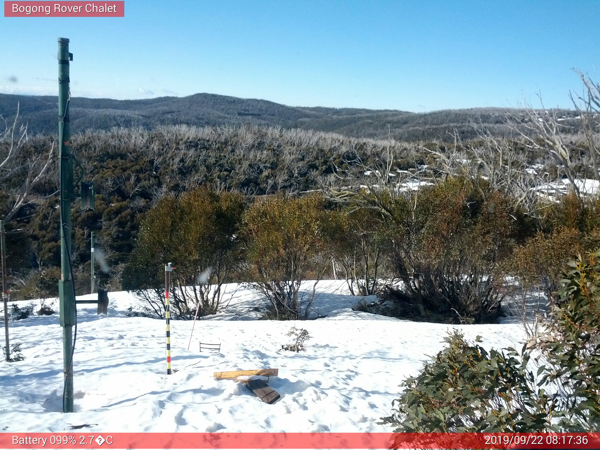 Bogong Web Cam 8:17am Sunday 22nd of September 2019