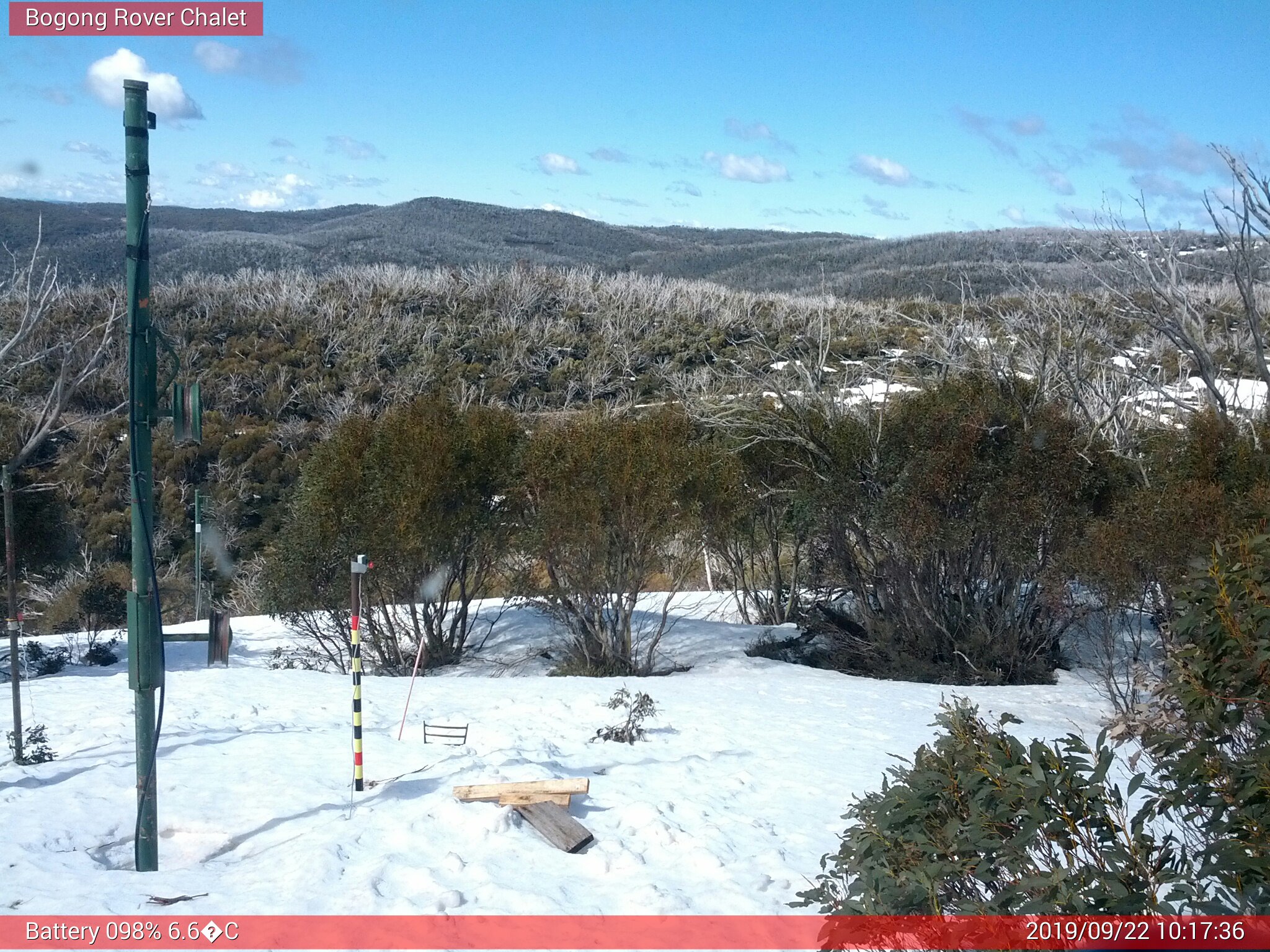 Bogong Web Cam 10:17am Sunday 22nd of September 2019